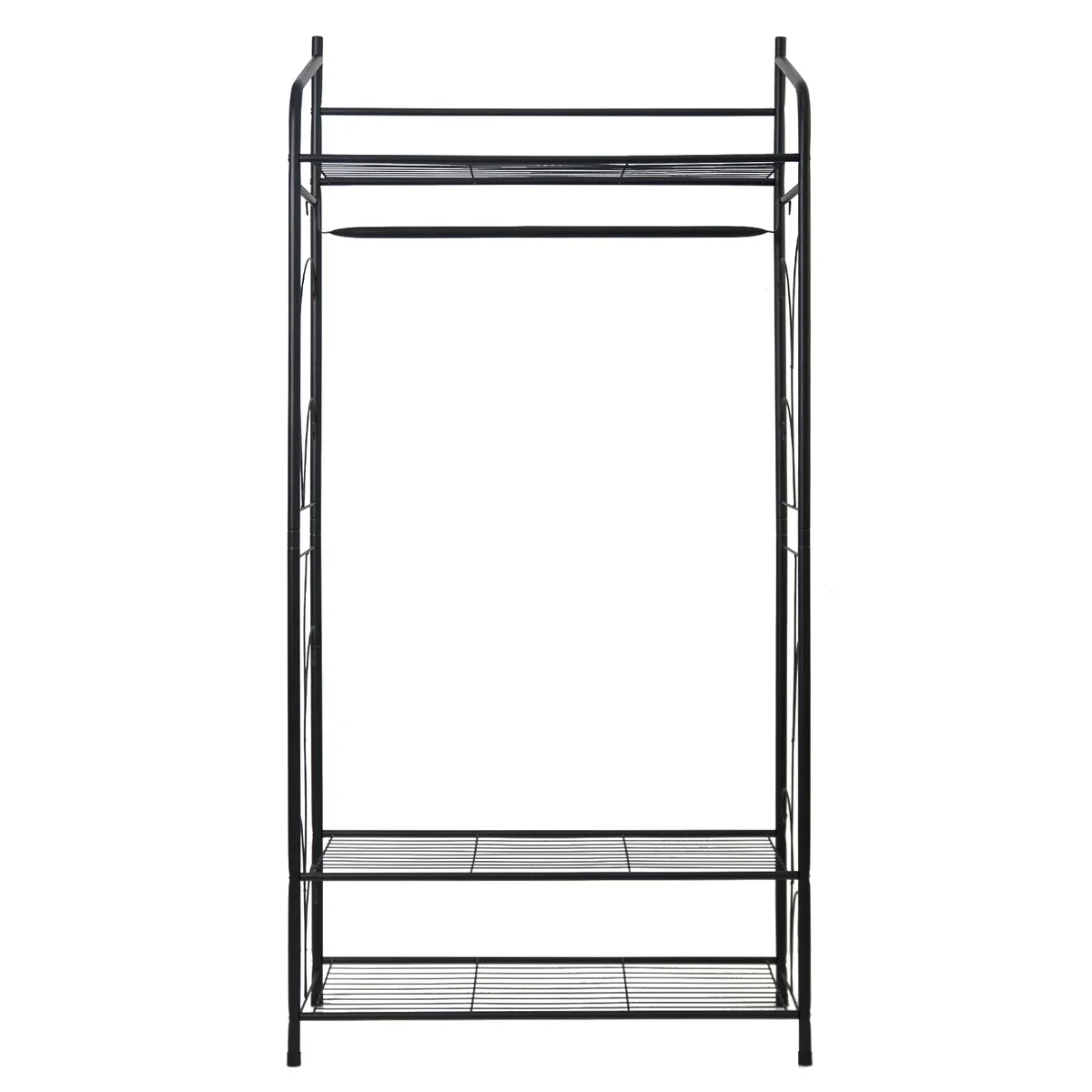 Multifunctional Clothes Rack Stand Metal Shelf Shoes with Shelves Hanging