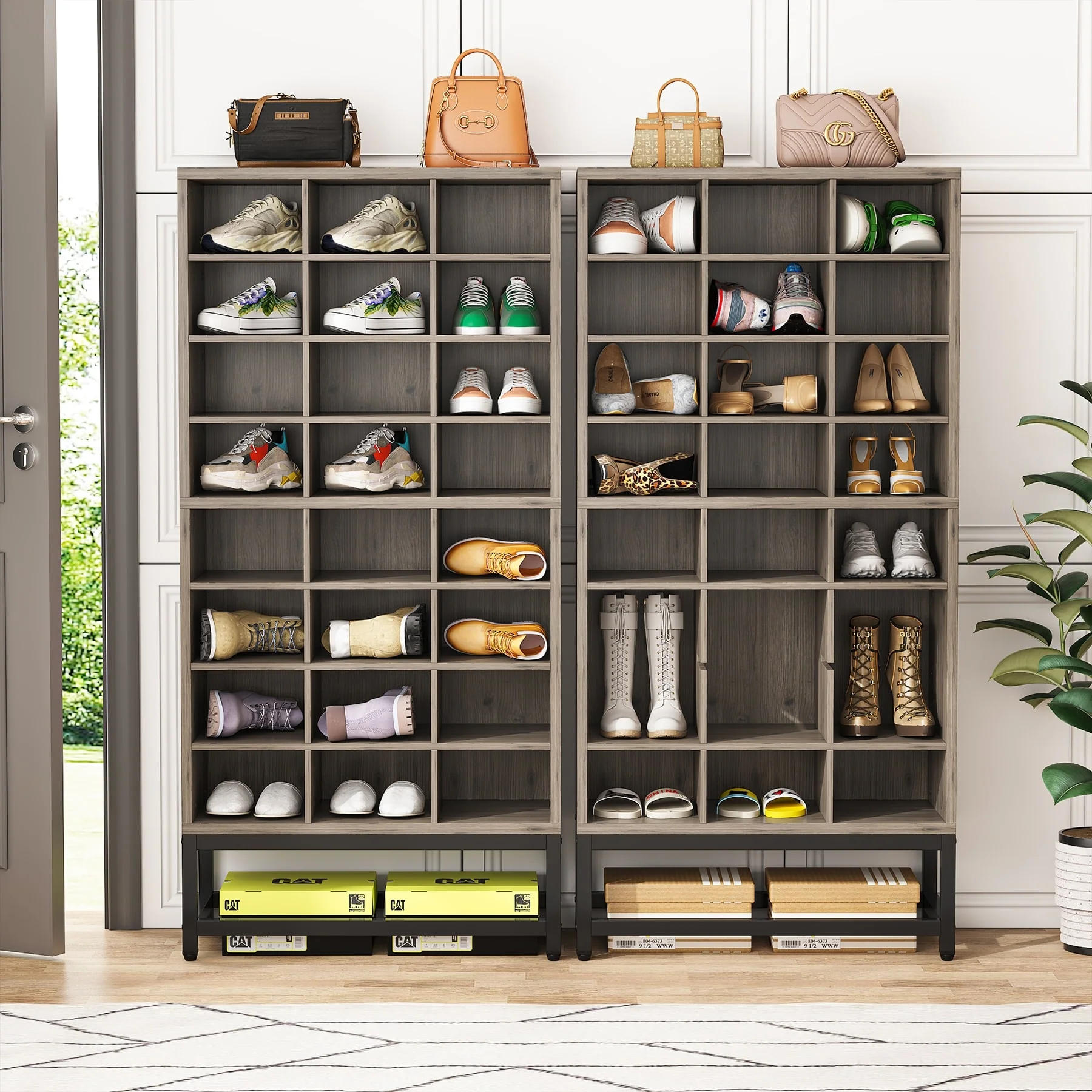 8-tier Shoe Storage Cabinet Organizer Rack with 24 Cubbies