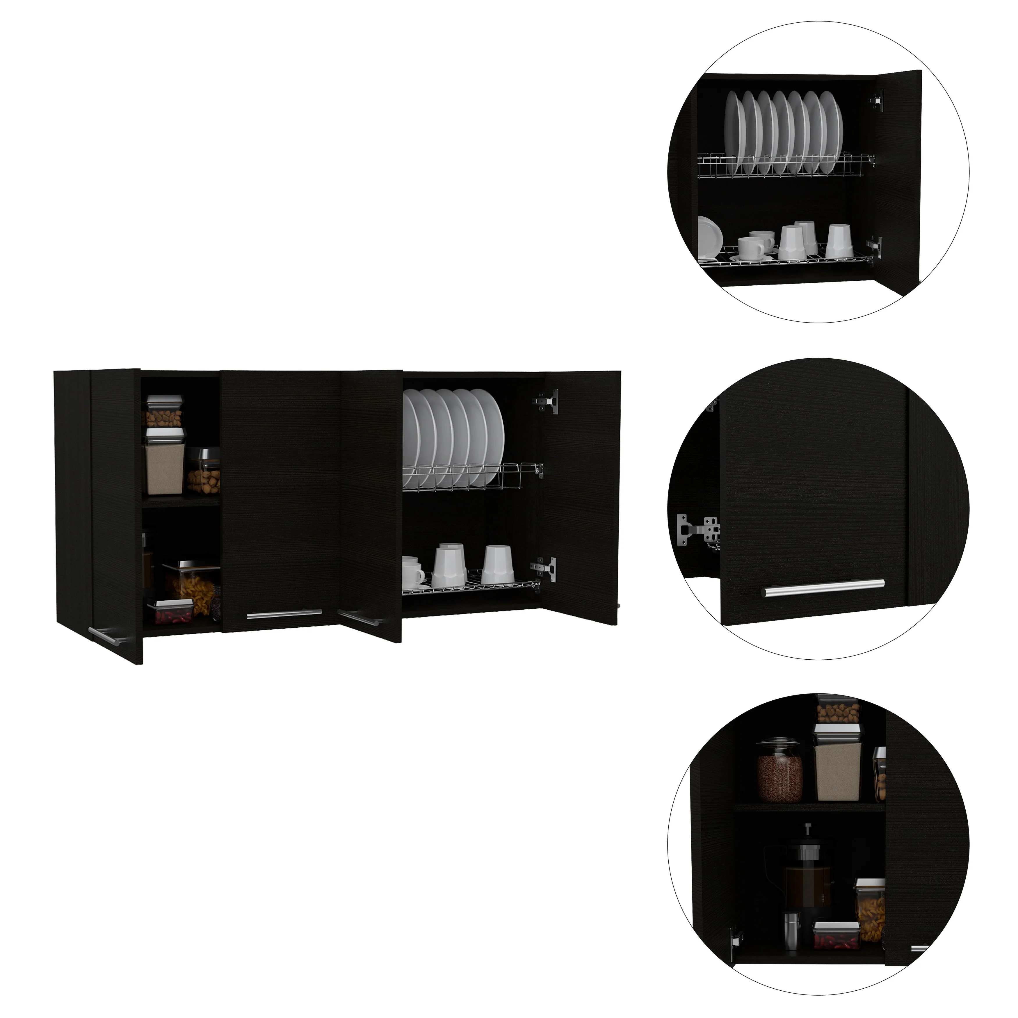 FM Furniture Sitka Wall Cabinet, Two Spacious Divisions