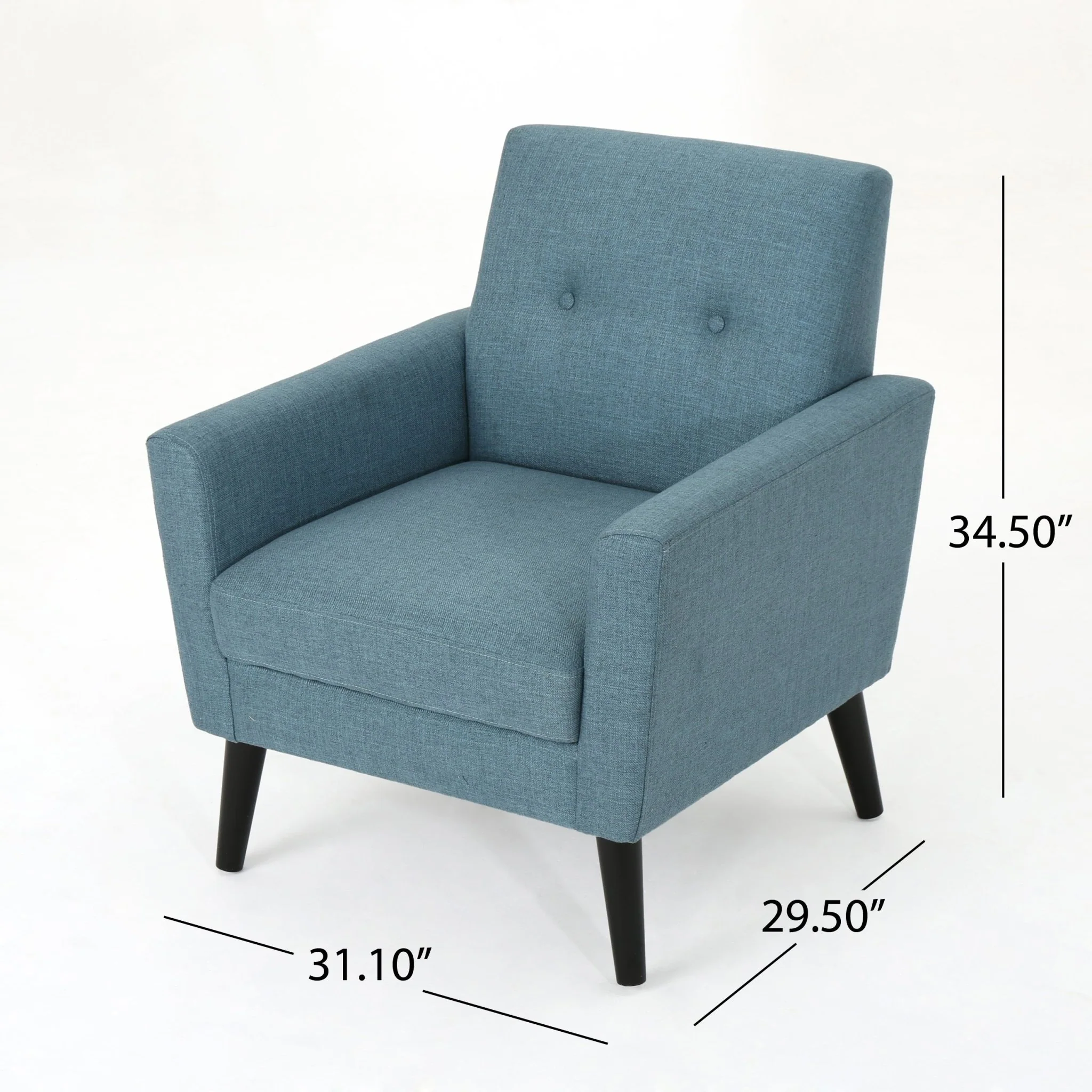 Radiantize Upholstered Fabric Club Chair with Square-off Back and Button Tufted