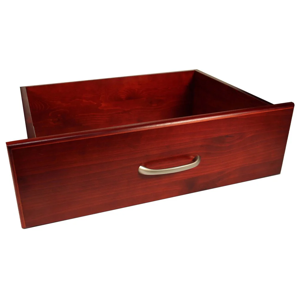 John Louis Home Solid Wood Walk-In Closet System with 5-Drawers and Doors Red Mahogany