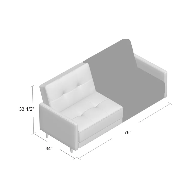 Besnard Twin 76'' Upholstered Cushioned Convertible Sofa