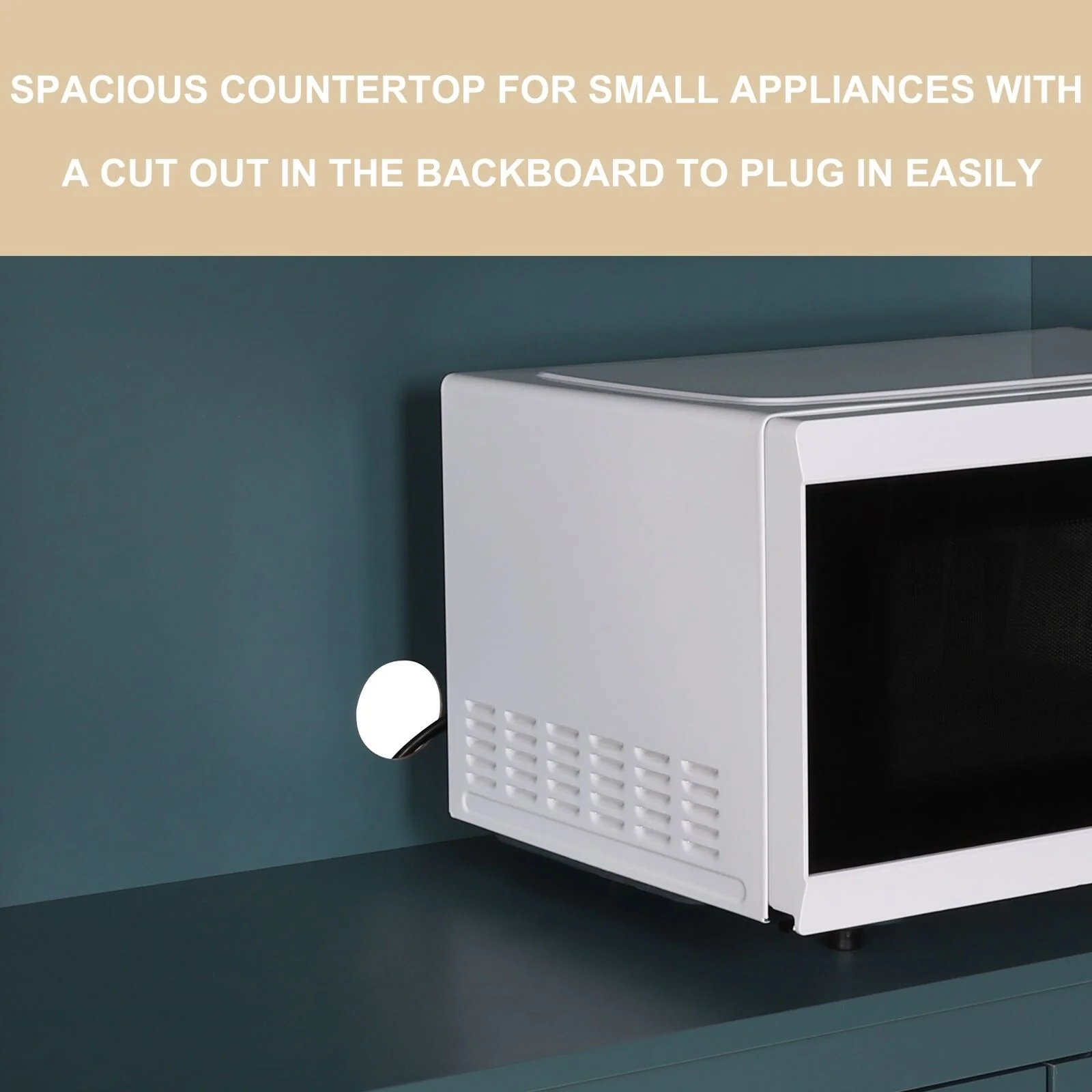 VEIKOUS Pantry Kitchen Cabinet Storage with Microwave Stand and 3 Adjustable Shelves