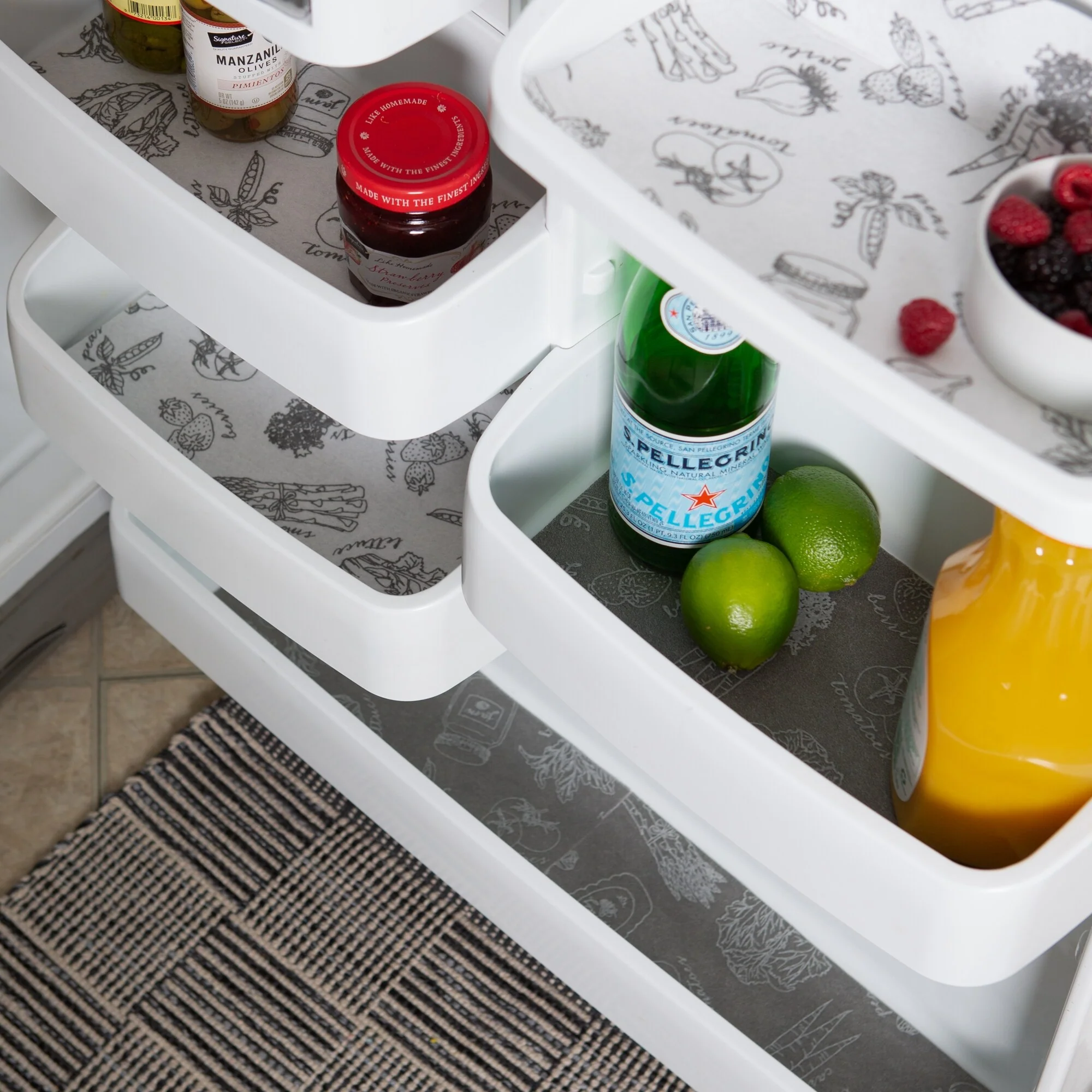 DII Nautical Blue Market Print Fridge Liner (Set of 6)