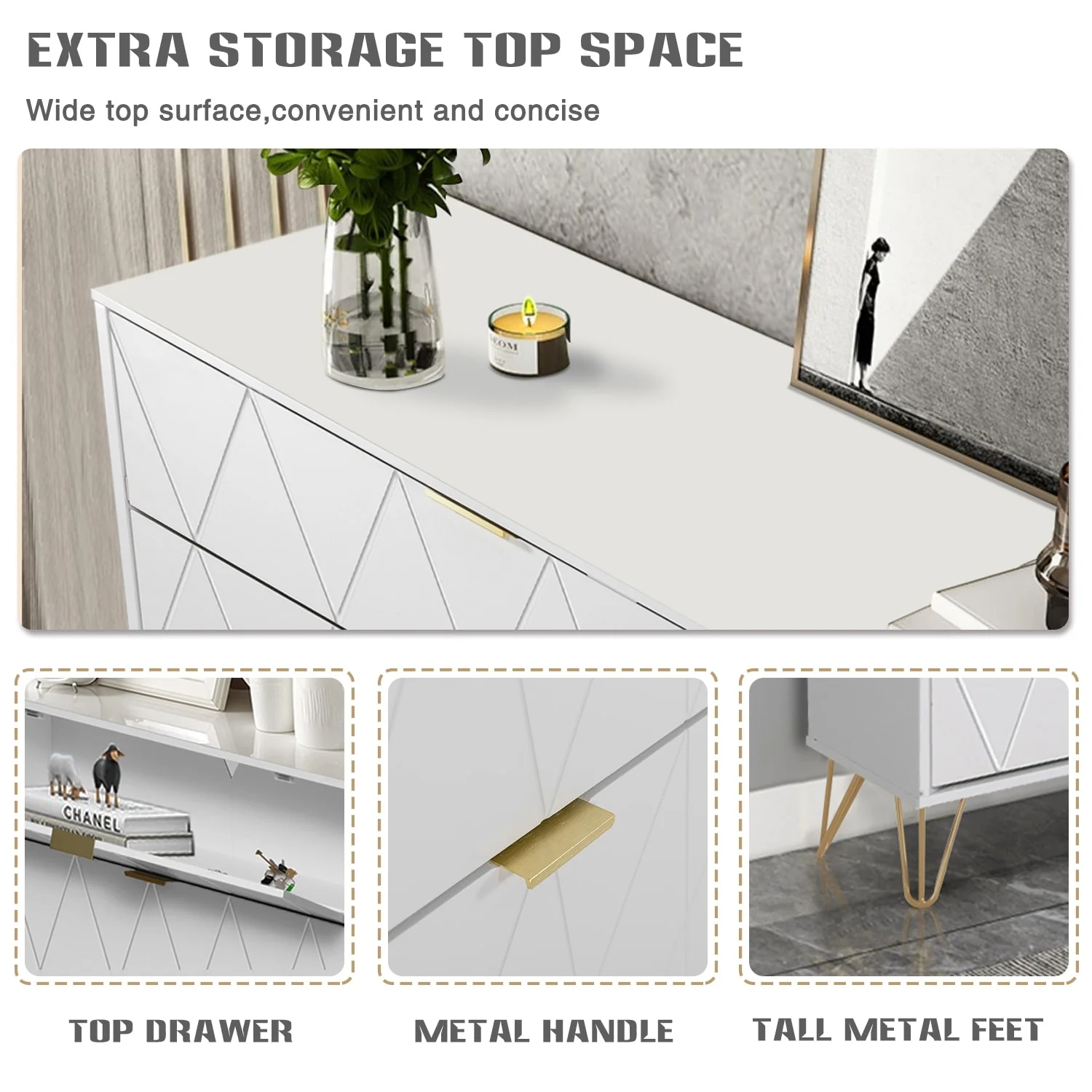 Shoe Cabinet with 3 Flip Drawers & Boot Rack Narrow Shoe Rack