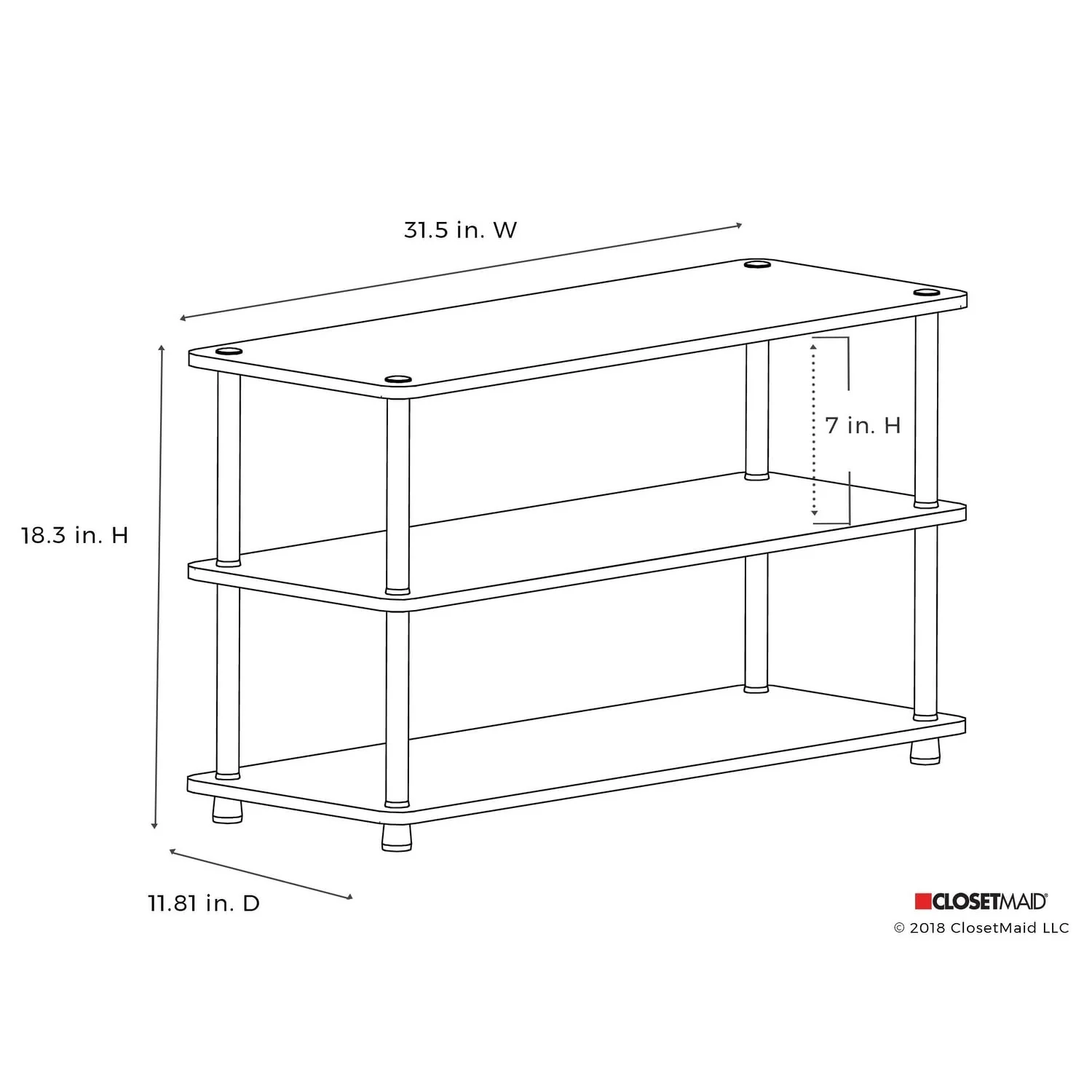 ClosetMaid 3 Tier Shelf Shoe Organizer