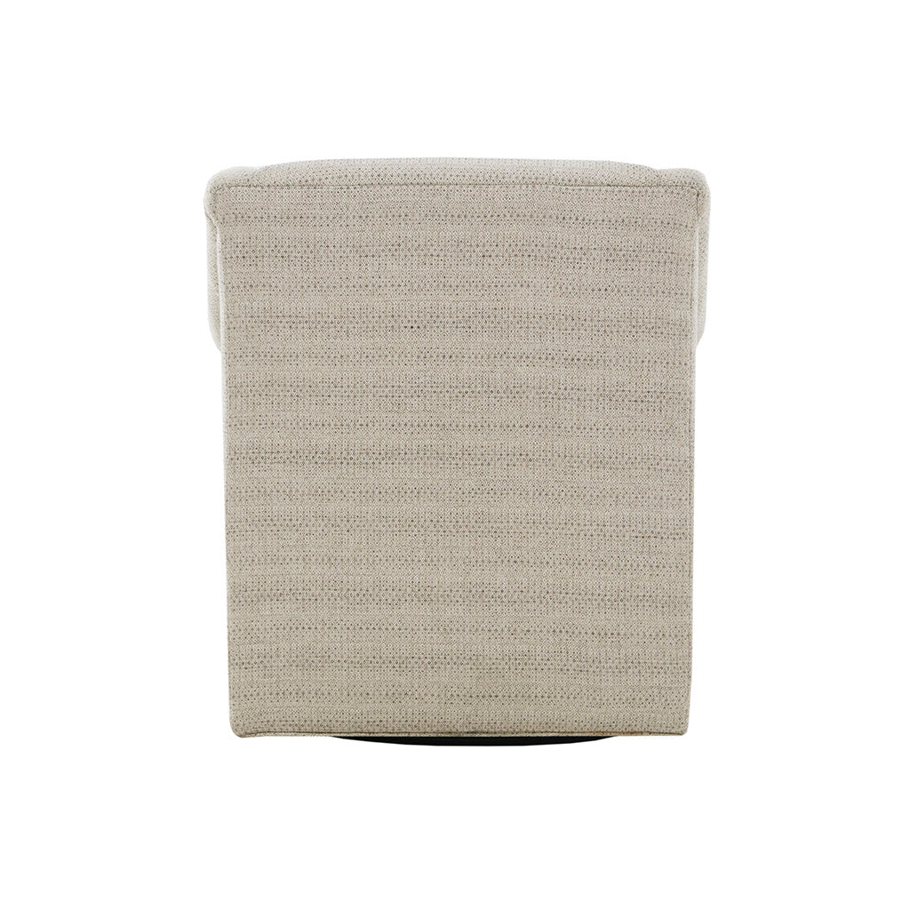 Upholstered Swivel Chair with Recessed Arms and Tight Back