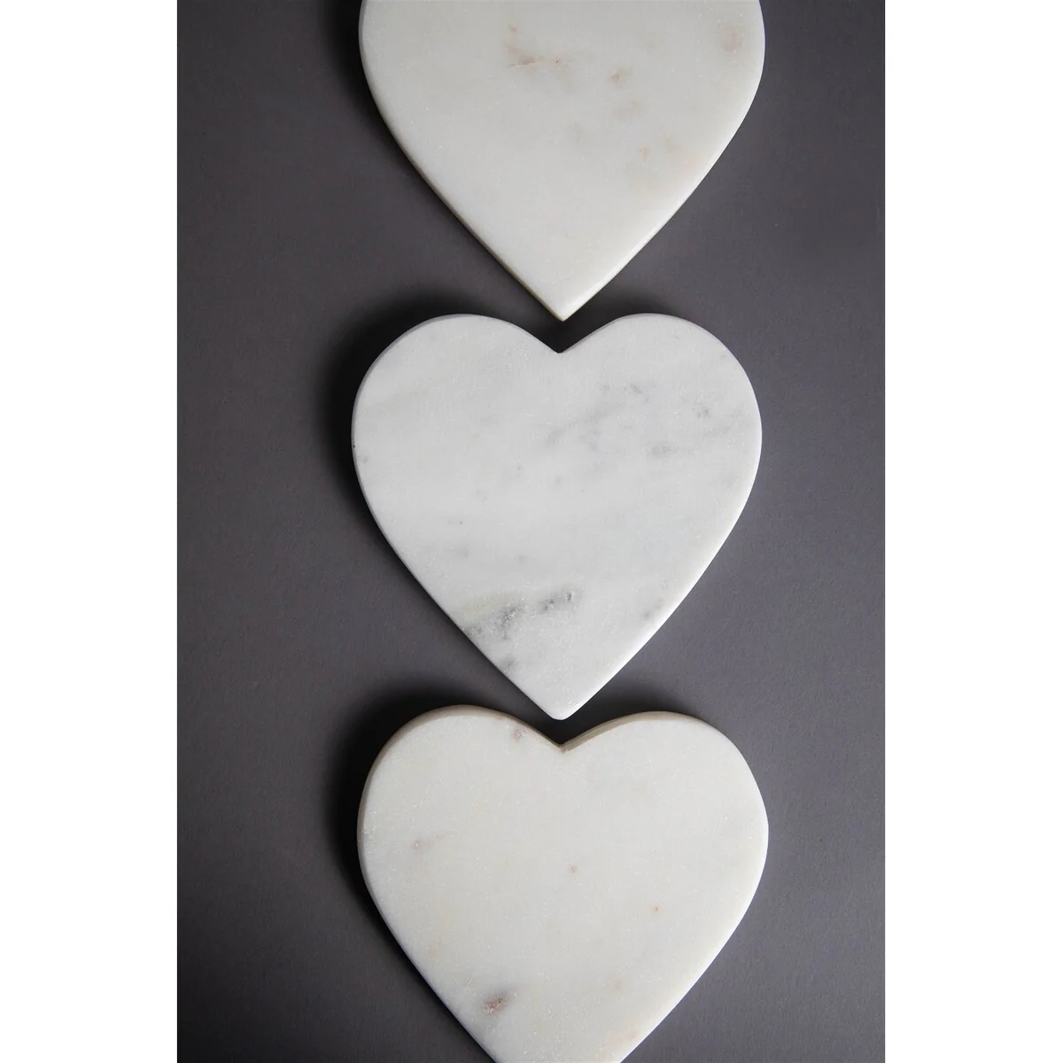 Set of 4 Heart Shaped Coasters - White