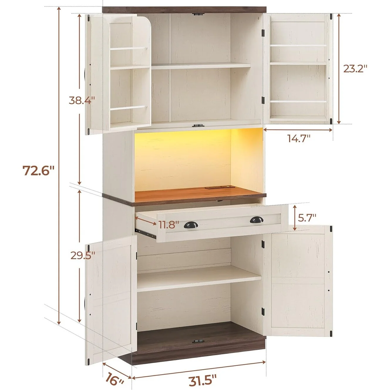 Farmhouse Kitchen Storage Cabinet Pantry Cabinet Home Bar