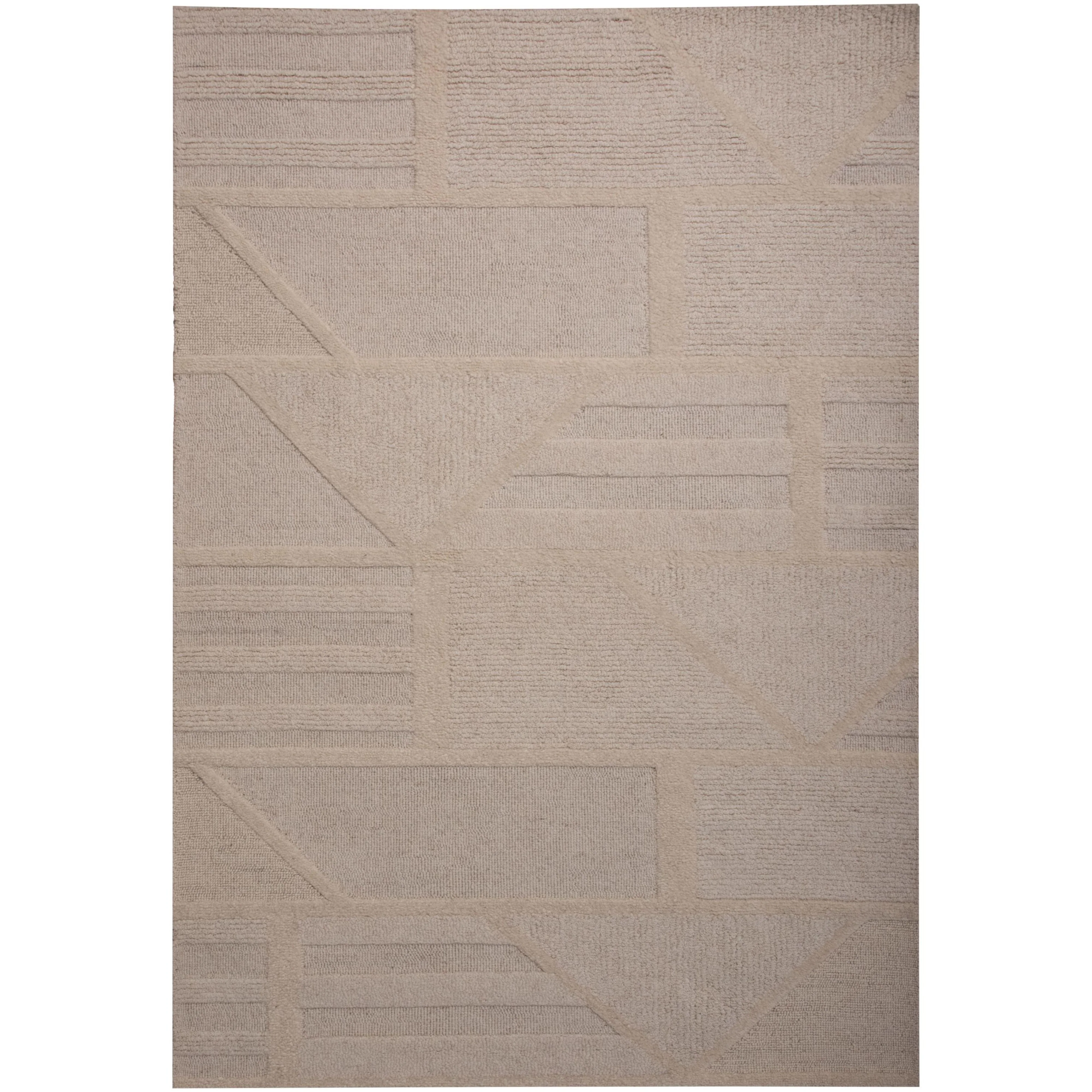 Geometric Hand Tufted 100% Wool Geometric Area Rug