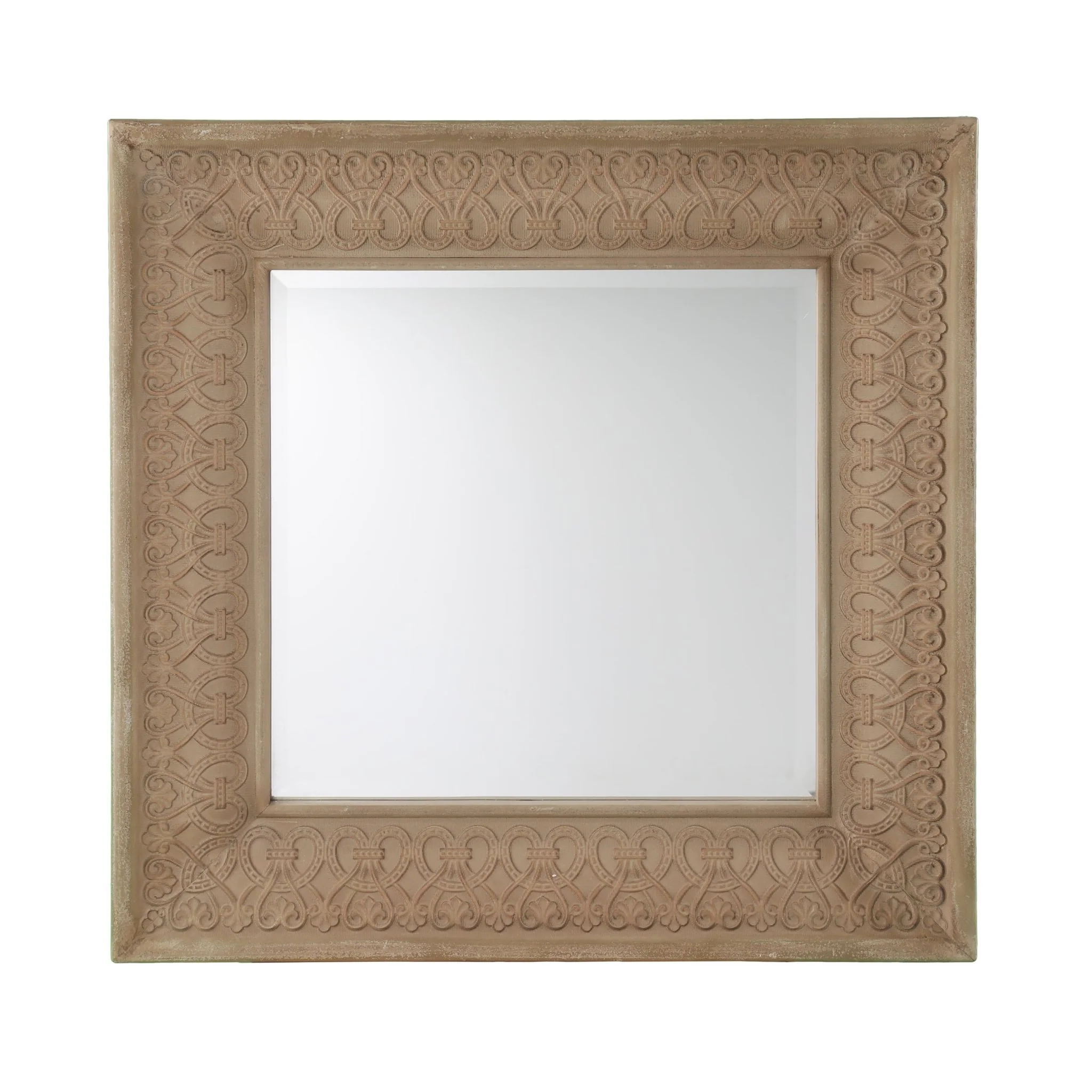 Square Wall Mirror with Intricate Detail