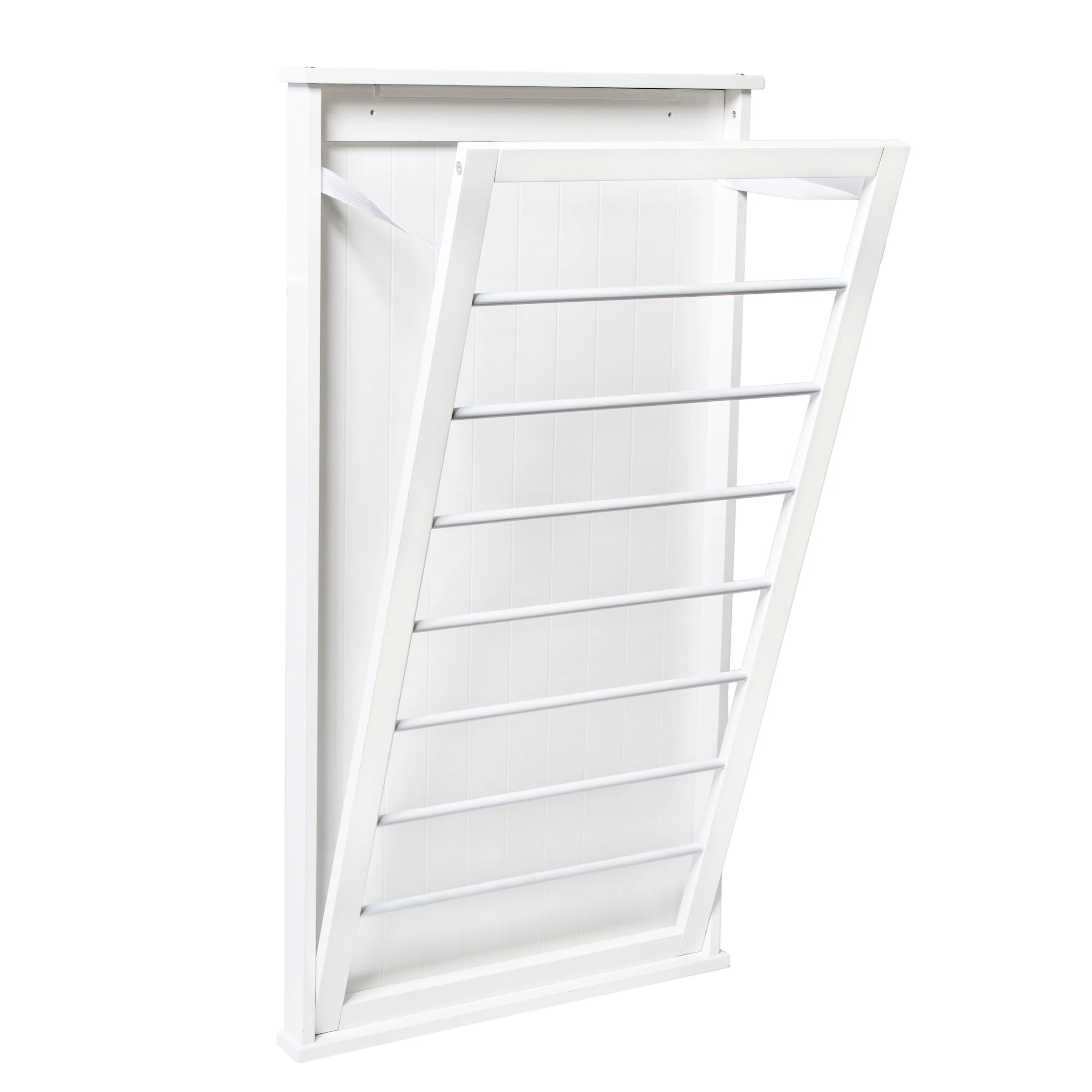 Honey-Can-Do Large Folding Wall-Mount Clothes Drying Rack, White