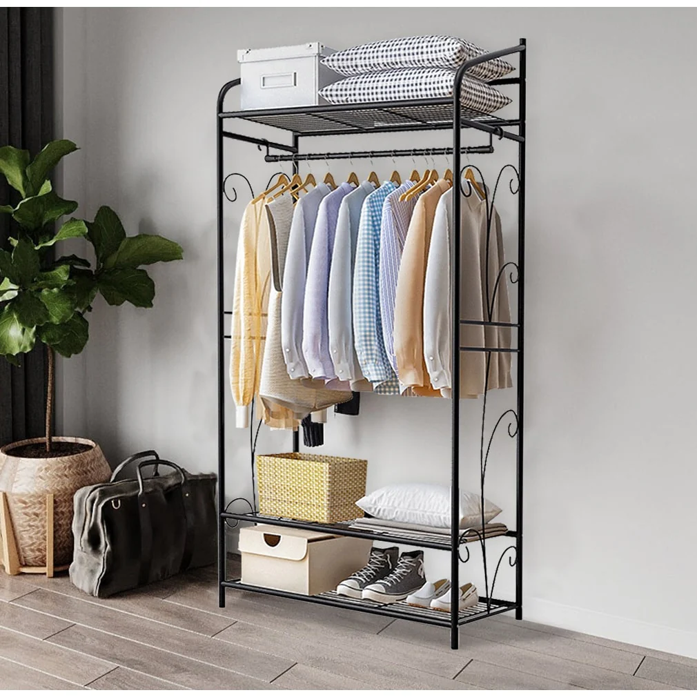Garment Stand 3 Tiers Clothes Rack Wire Shelving Freestanding Closet - 31x14.2x63.3 inch