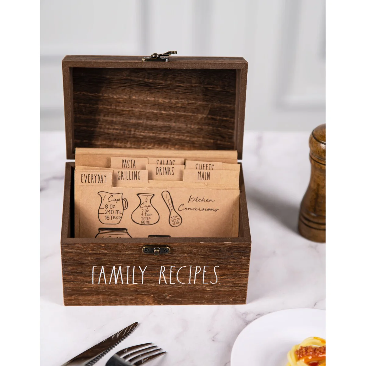 Rae Dunn Antique Recipe Box - Dividers not Included