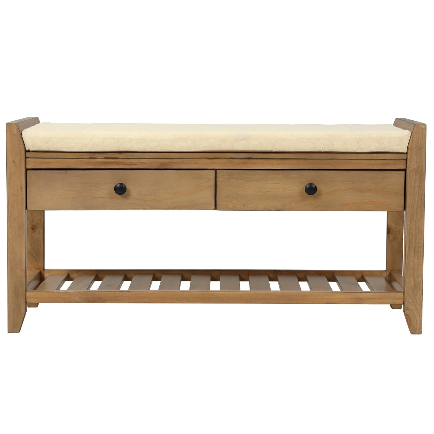 Multi-purpose Shoe Rack with Cushioned Seat and Drawers