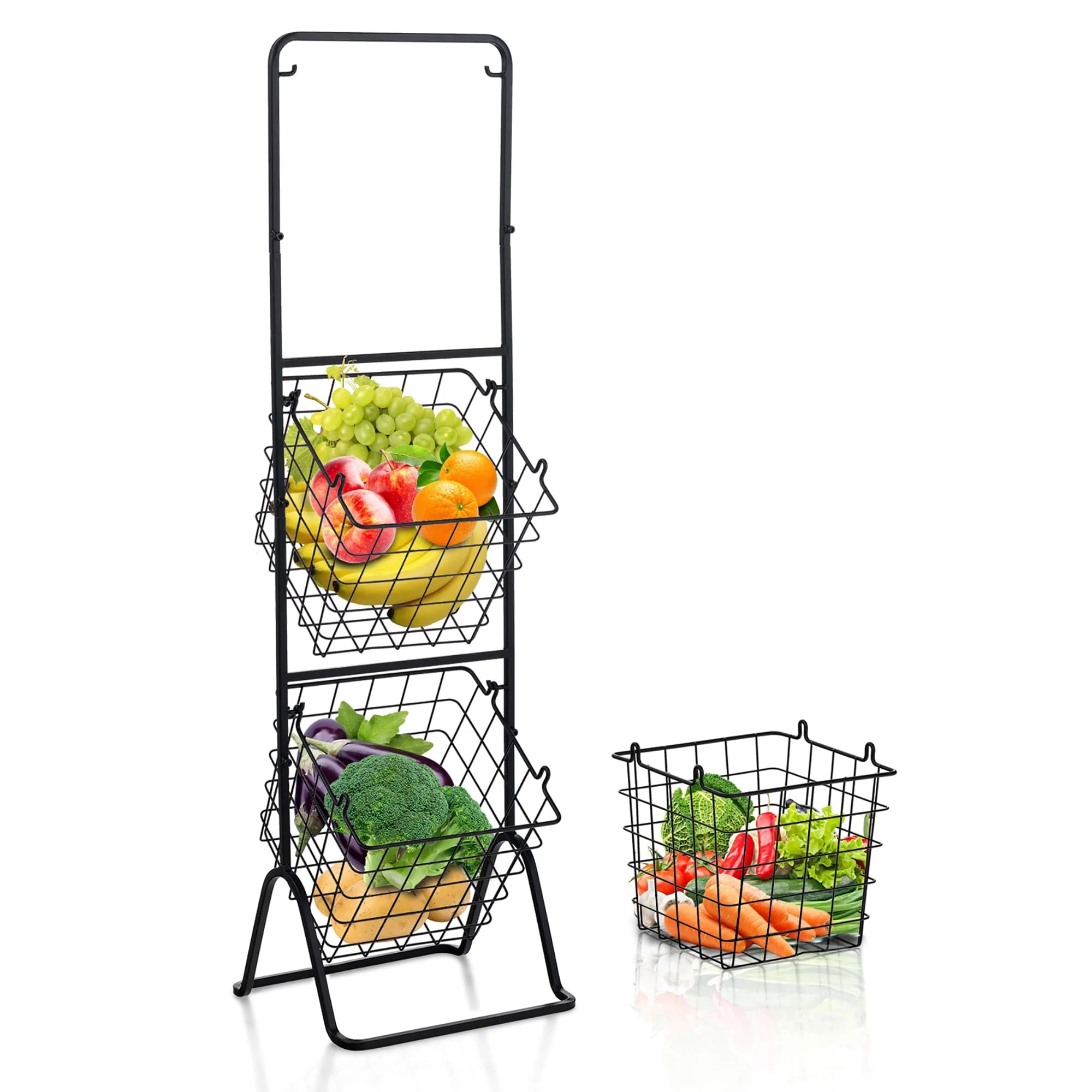 Costway 3-Tier Wire Fruit Basket Stand Kitchen Snack Vegetable Storage - See Details