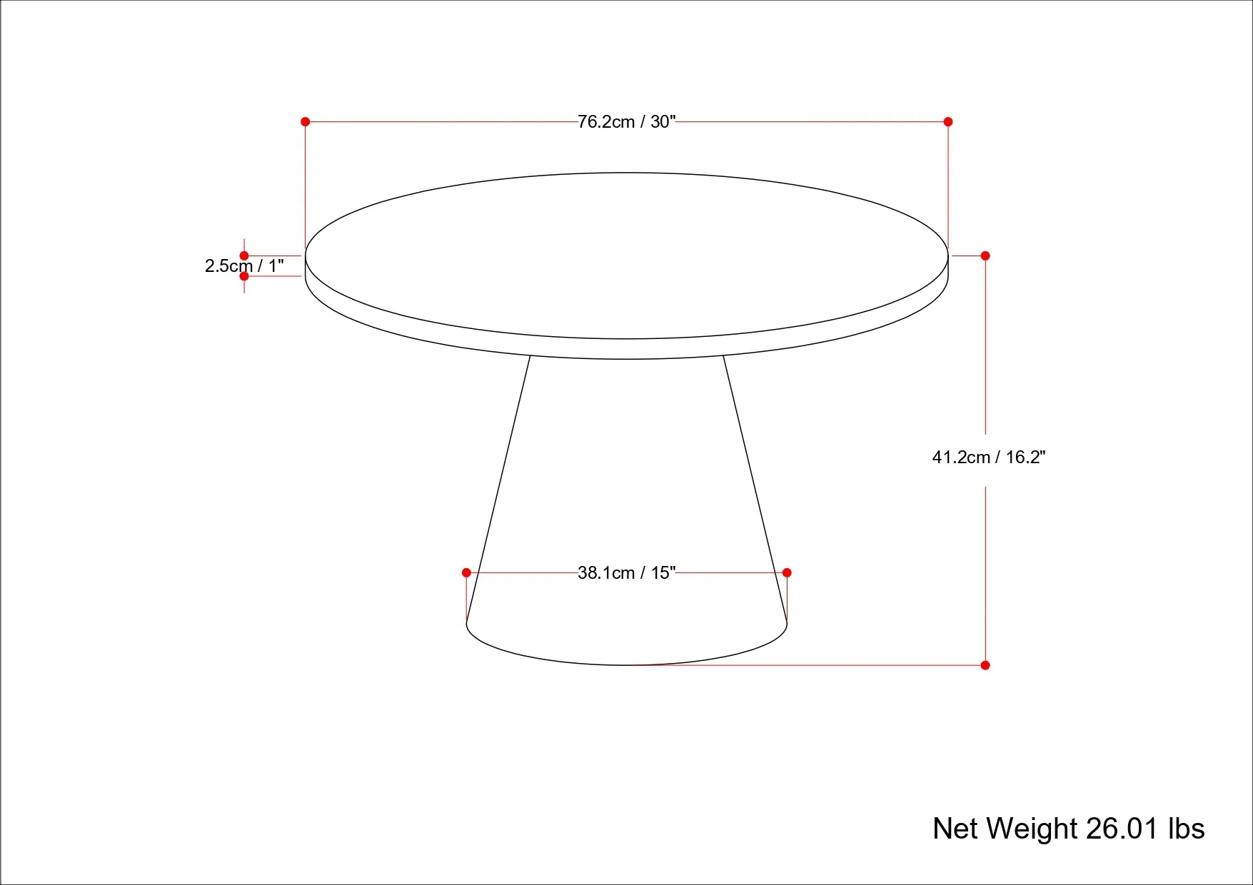 Round Coffee Table with Pedestal Base