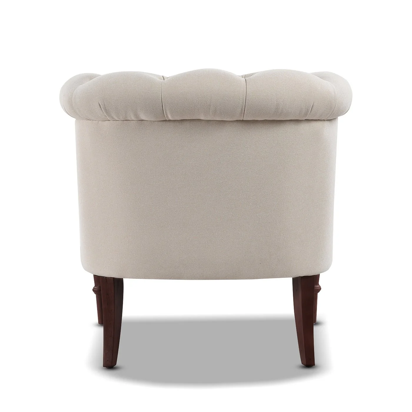 Comforts Upholstered Accent Chair with Recessed Arms and Barrel Design