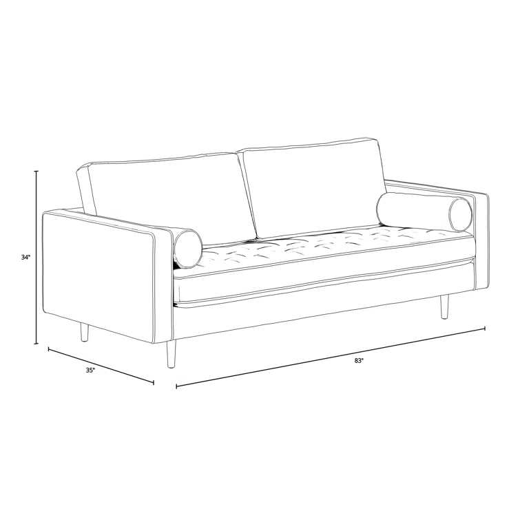 Geo 84 inch Genuine Leather Sofa