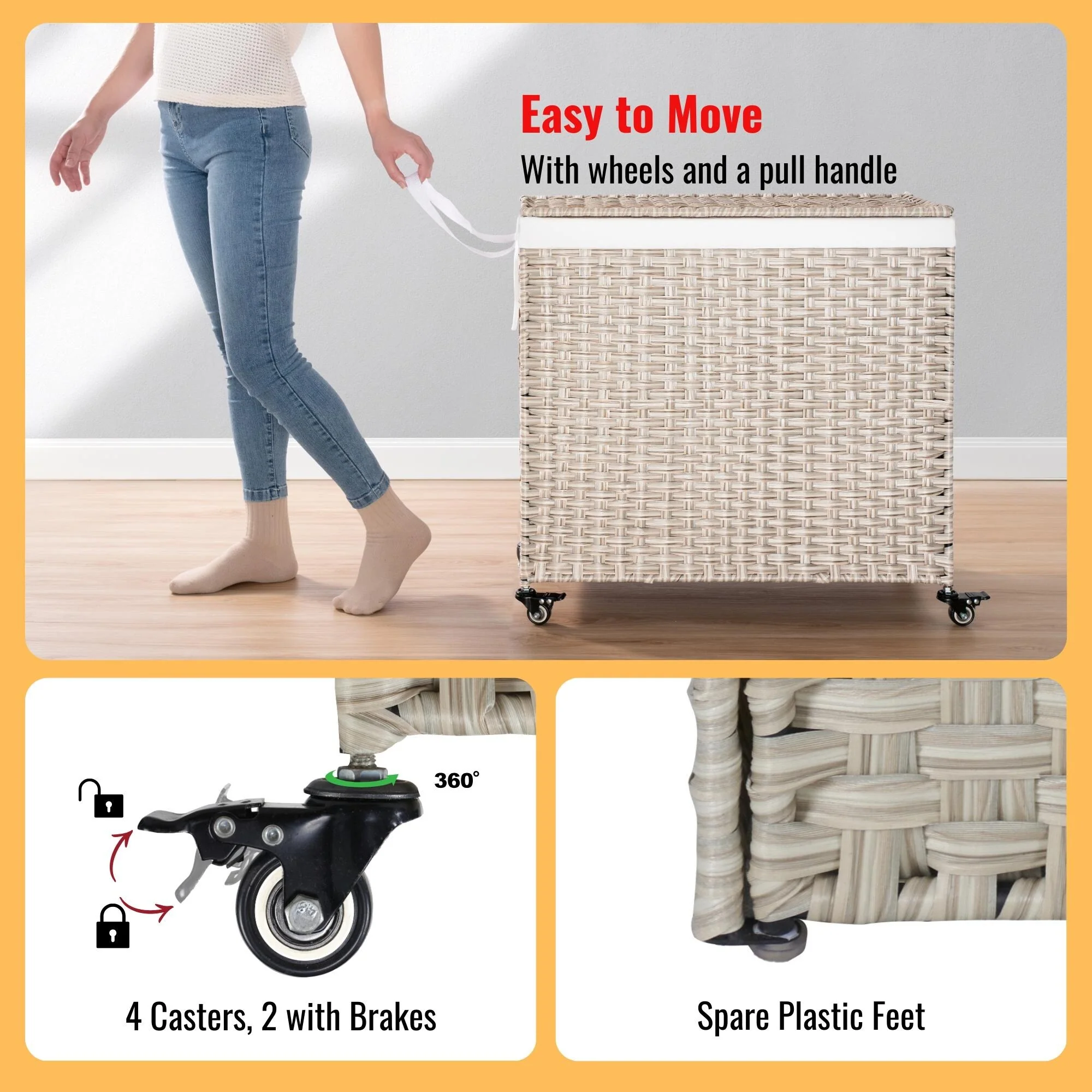GDFStudio - Ethan Monroe Laundry Hamper Set - Versatile and Stylish Storage Solution