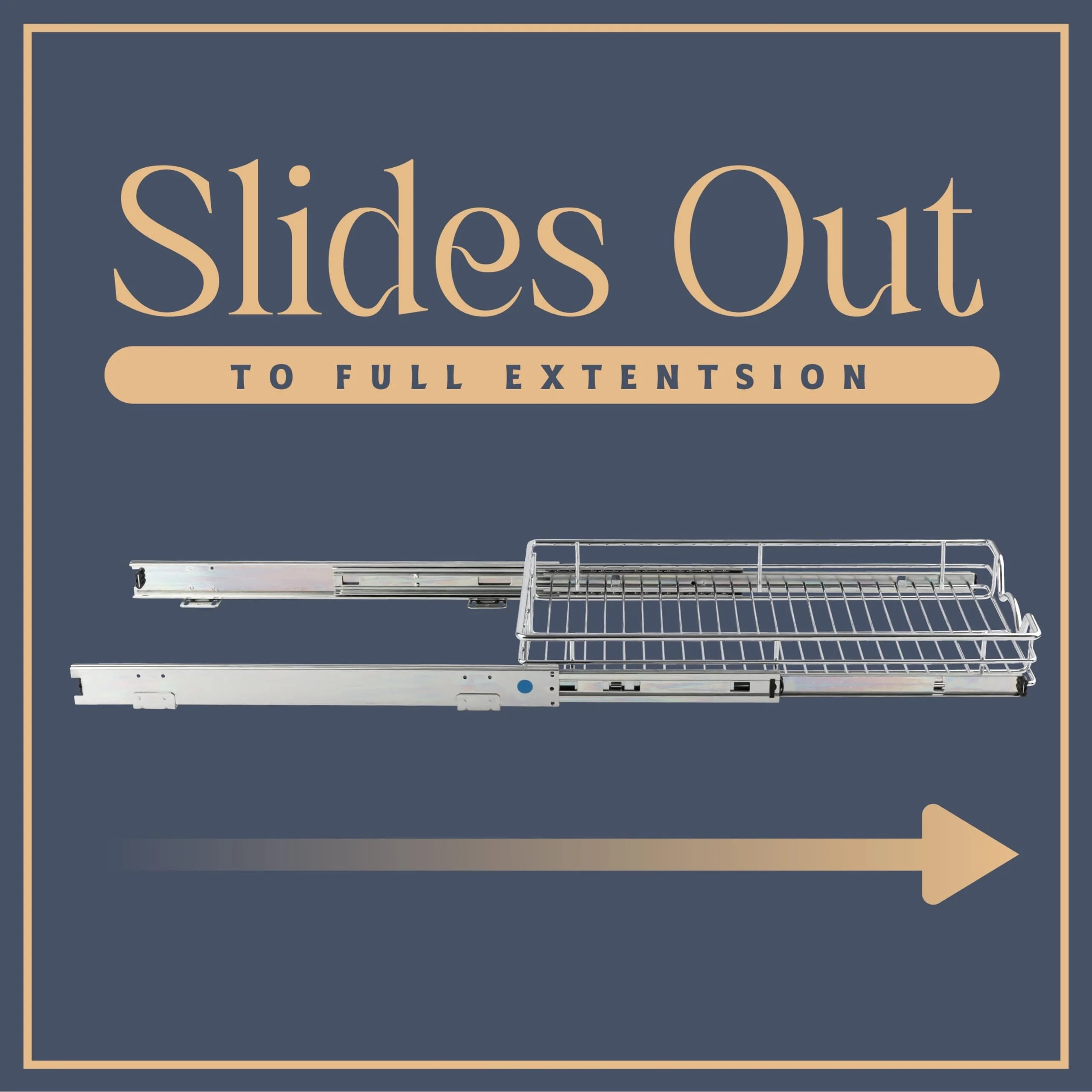 Pull Out Cabinet Drawer Organizer, Heavy Duty- Steel Metal- Chrome Finish