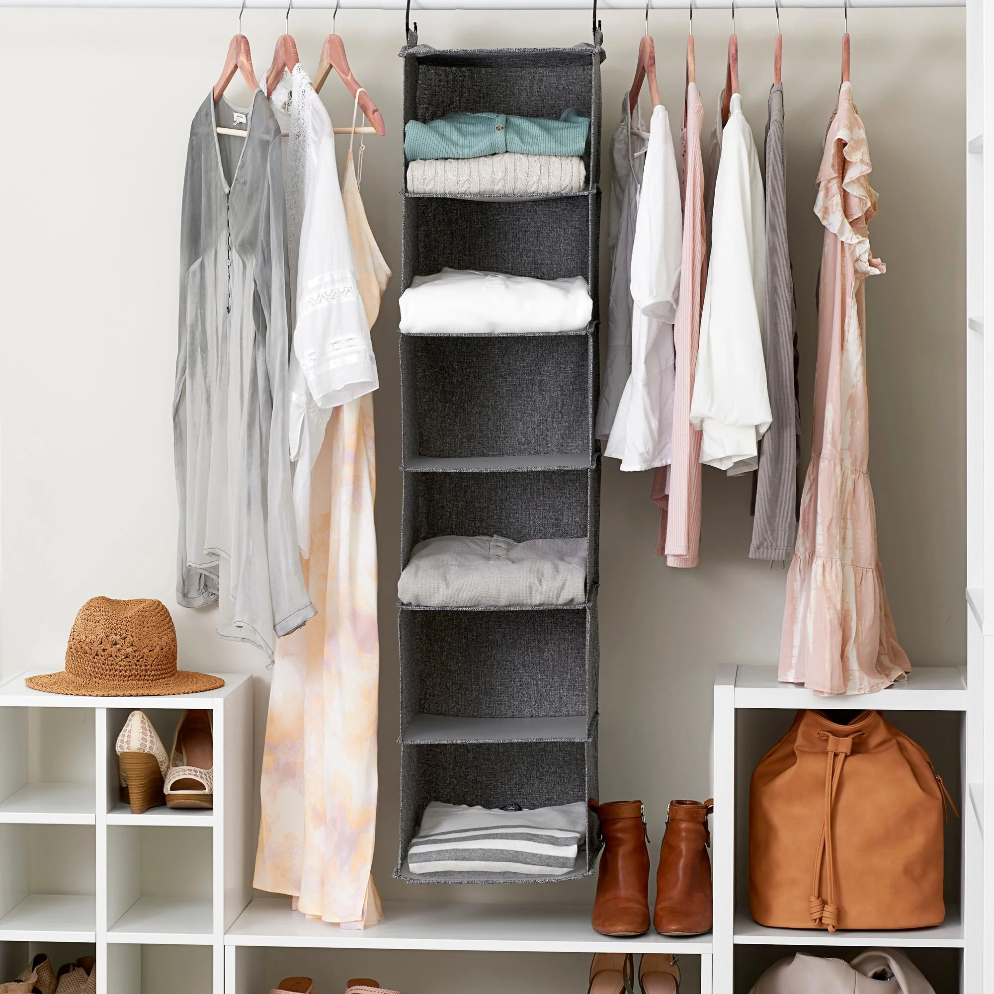 Household Essentials 6 Shelf Hanging Closet Organizer
