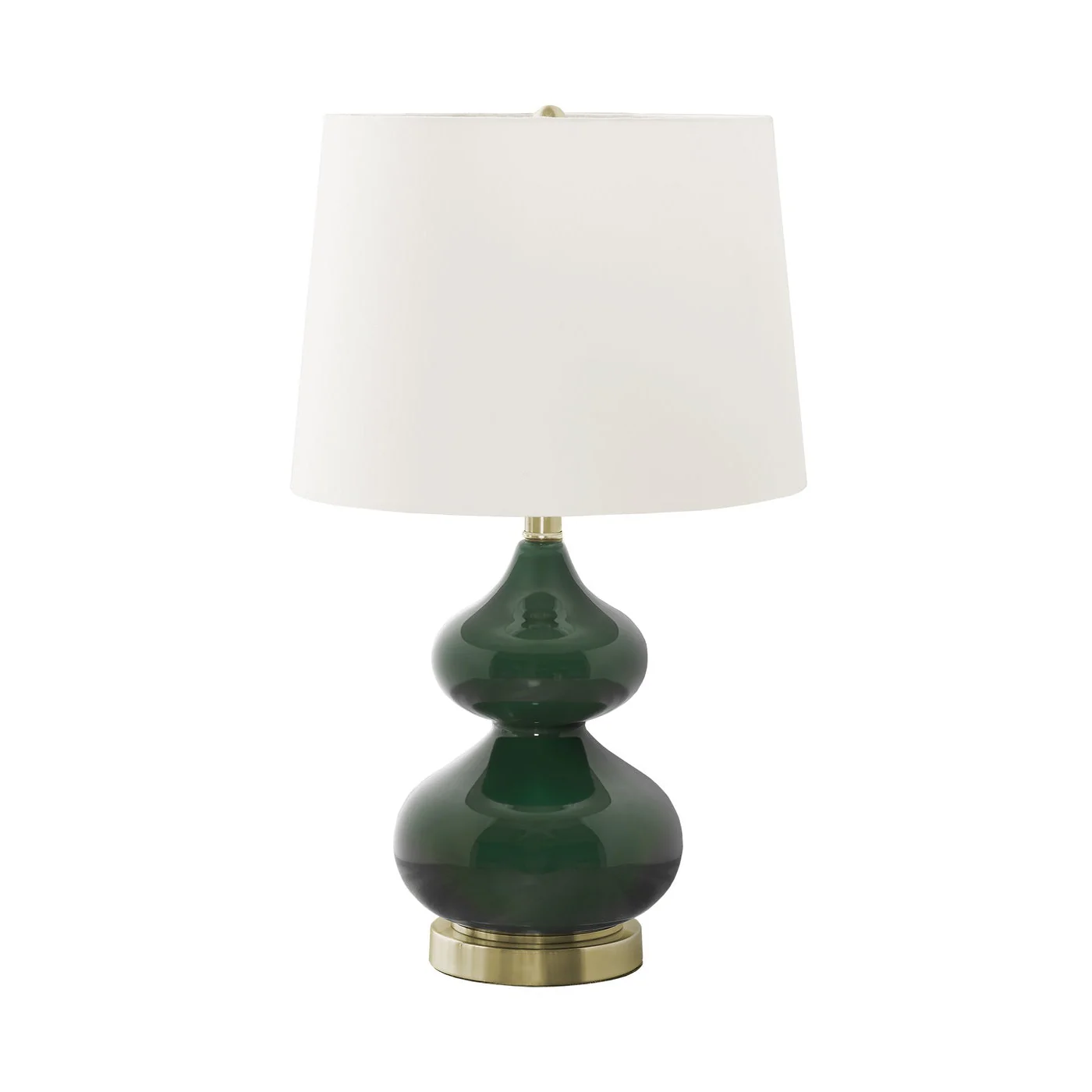 Gourd Table Lamp with Chic Cone Shaped Fabric Shade