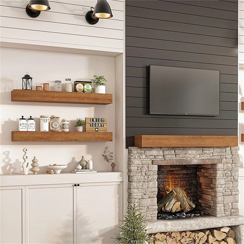 Wall Floating Shelves, Rustic Wood Shelf for Wall Mounted