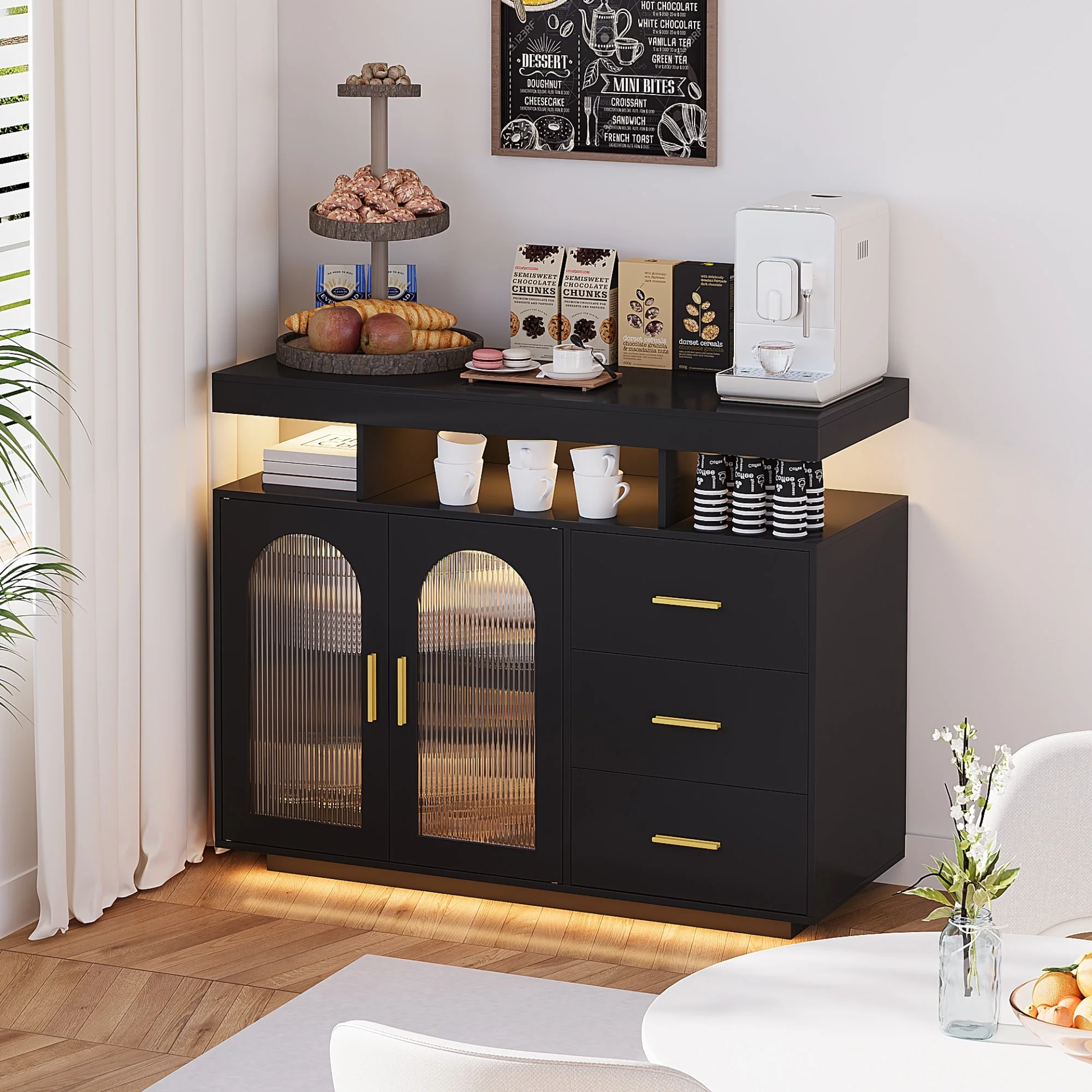 39''Wide Sideboard With LED Light - N/A