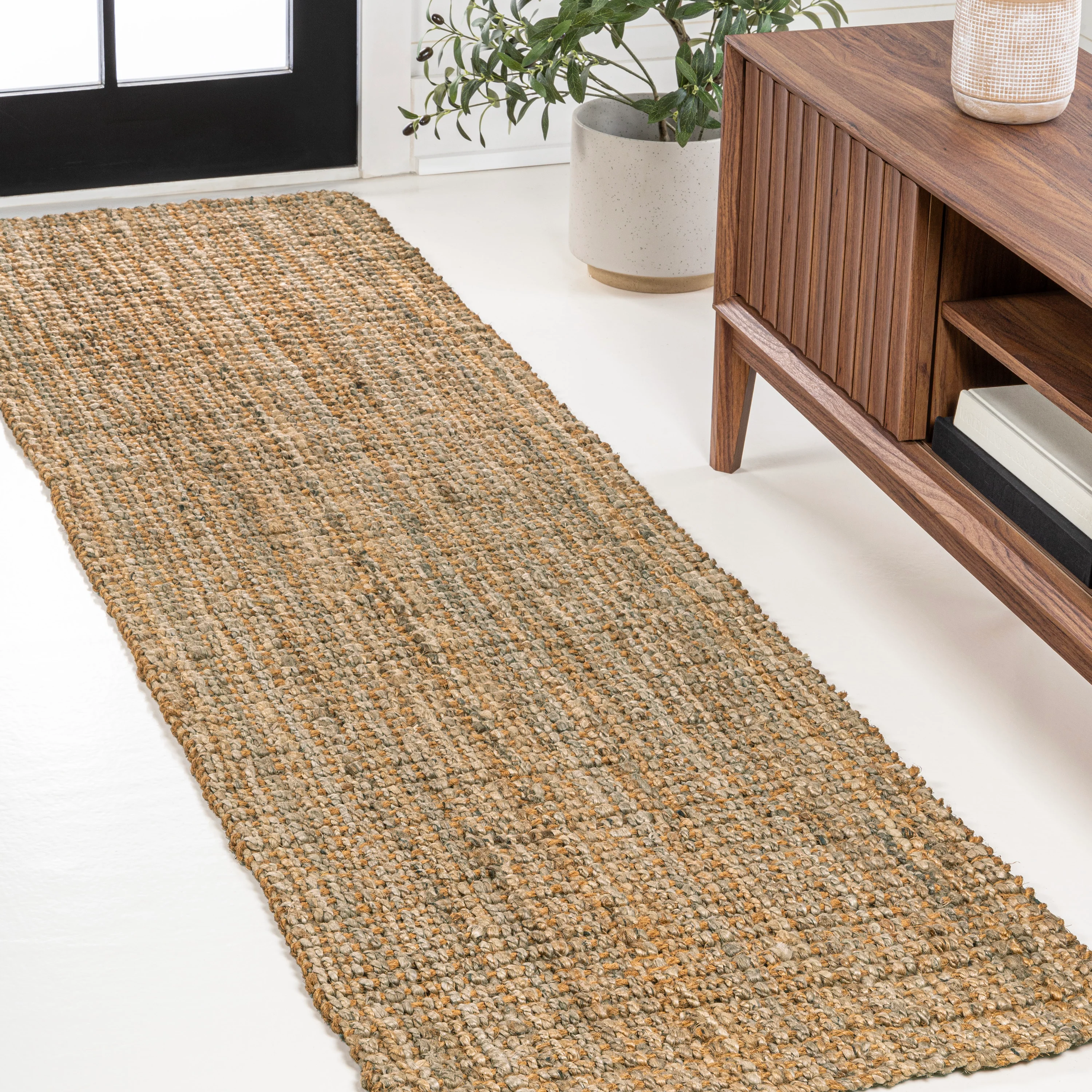 Biot Traditional Rustic Handwoven Jute Solid Area Rug