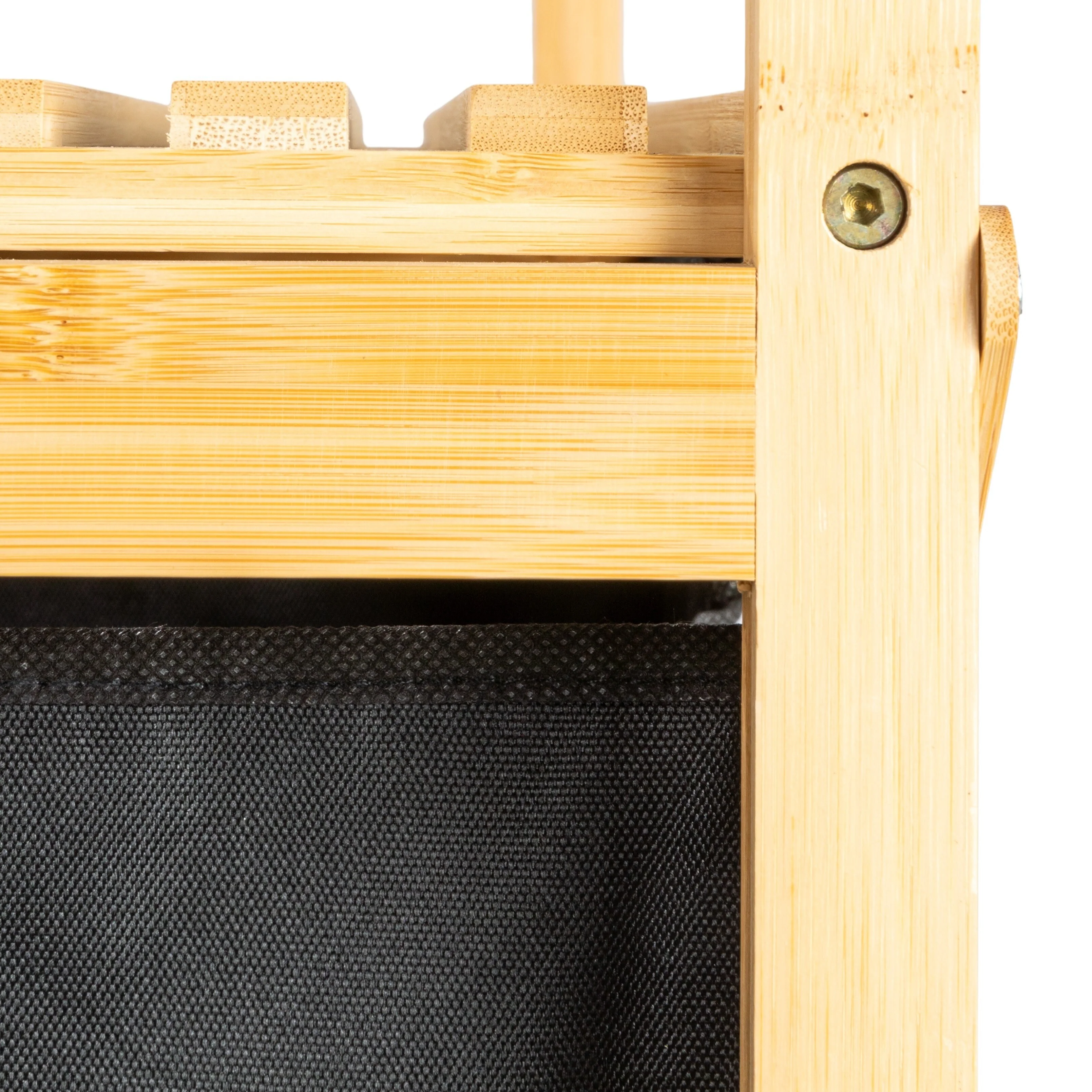 Household Essentials Bamboo Pull Out Double Hamper with Shelf - 25.4