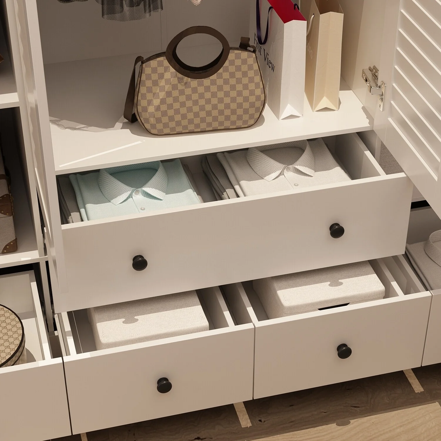 Contemporary Modern Freestanding Wardrobe Armoire Closet, 70