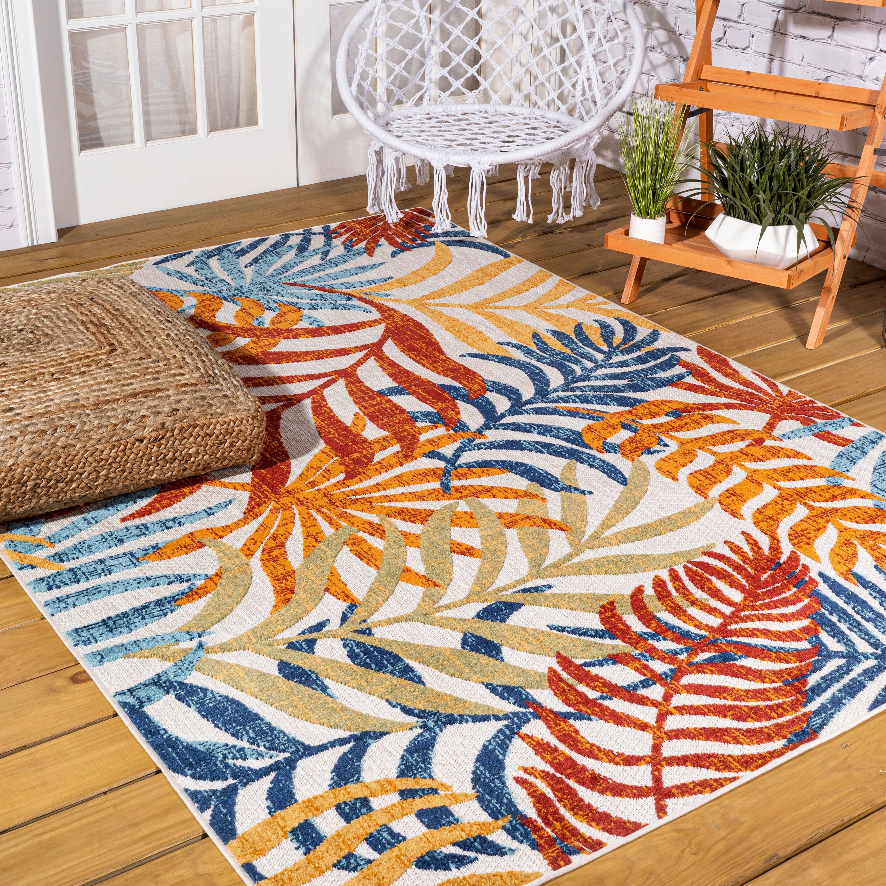 Tropics Palm Leaves Indoor/Outdoor Area Rug