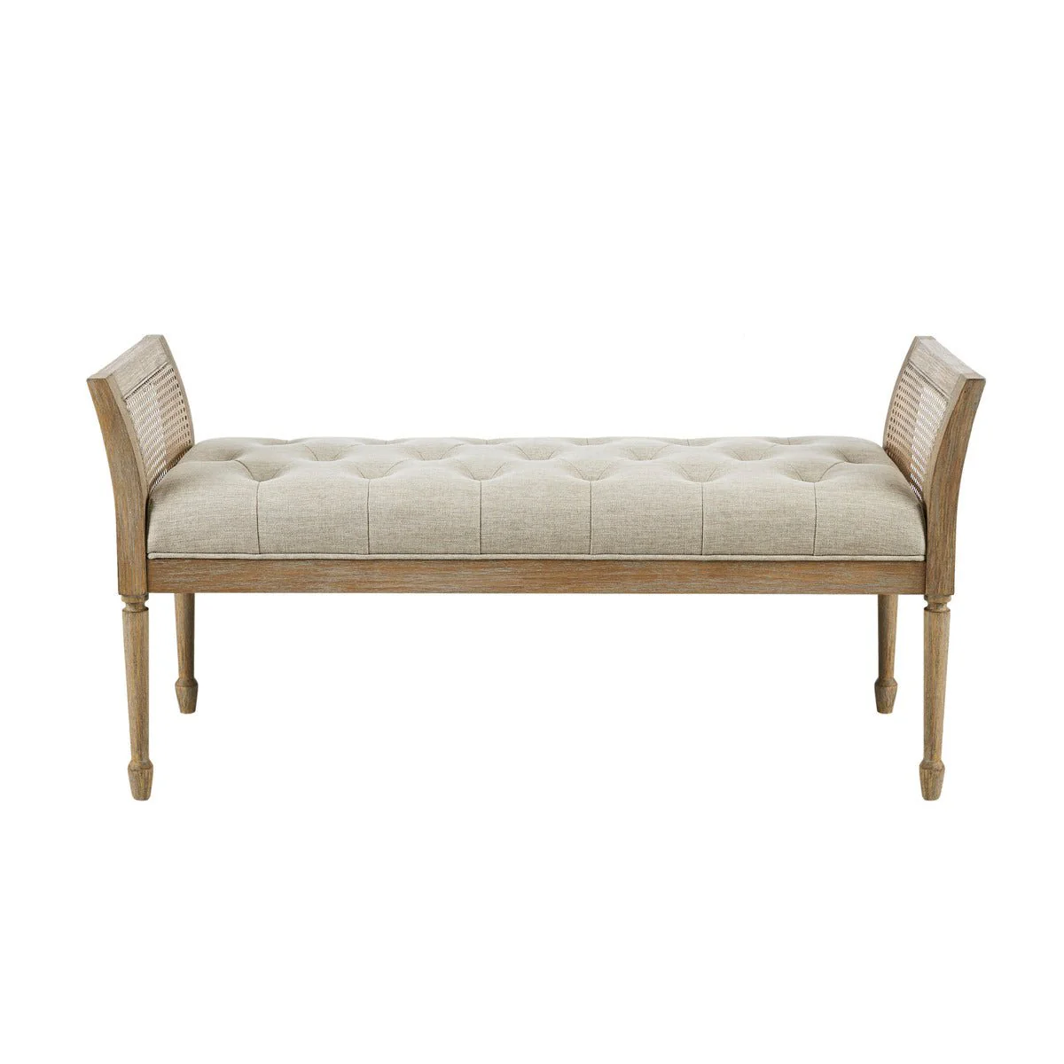 Accent Bench with Cane Frame and Tufting Detailing