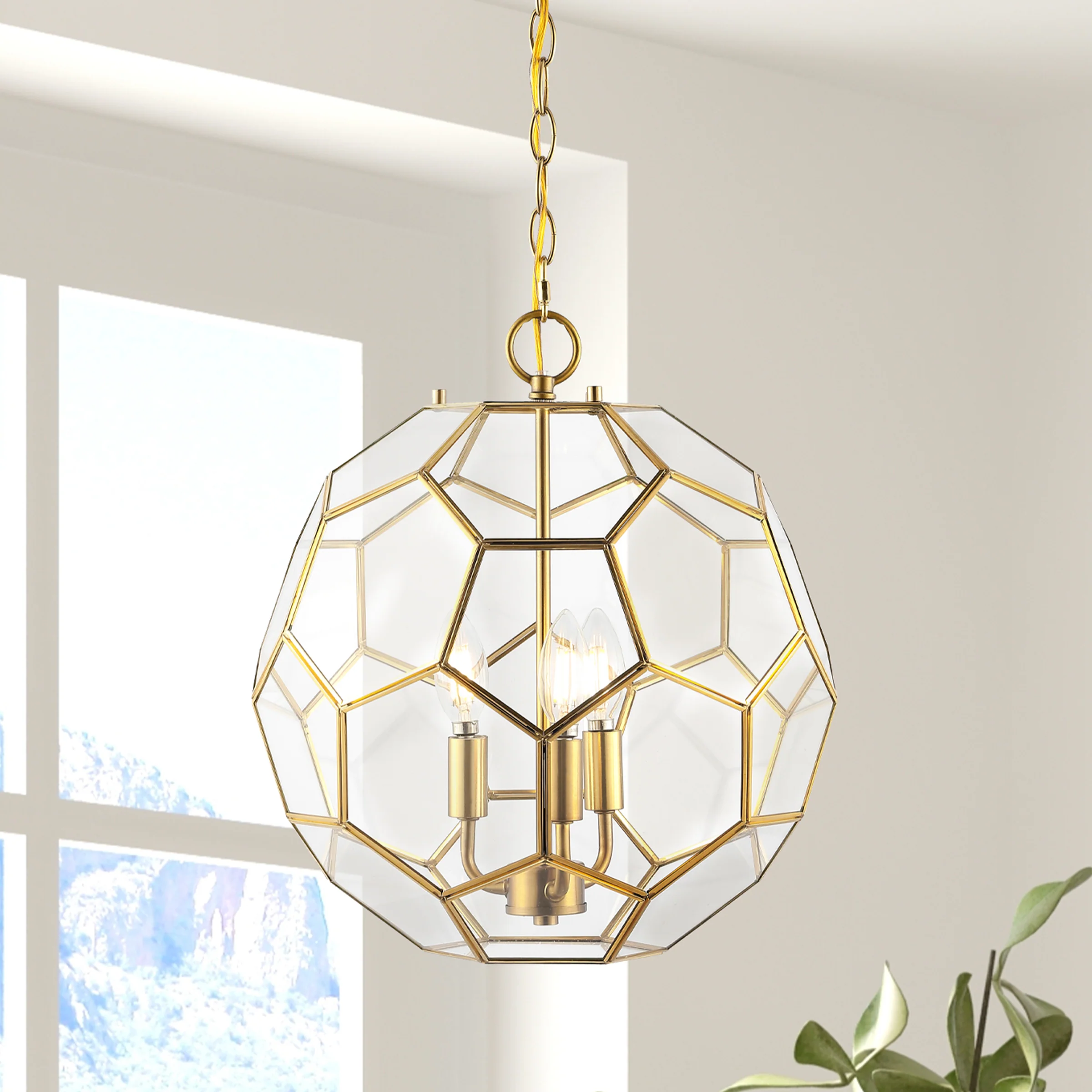 Bee 3-Light Modern Farmhouse Iron/Glass LED Pendant
