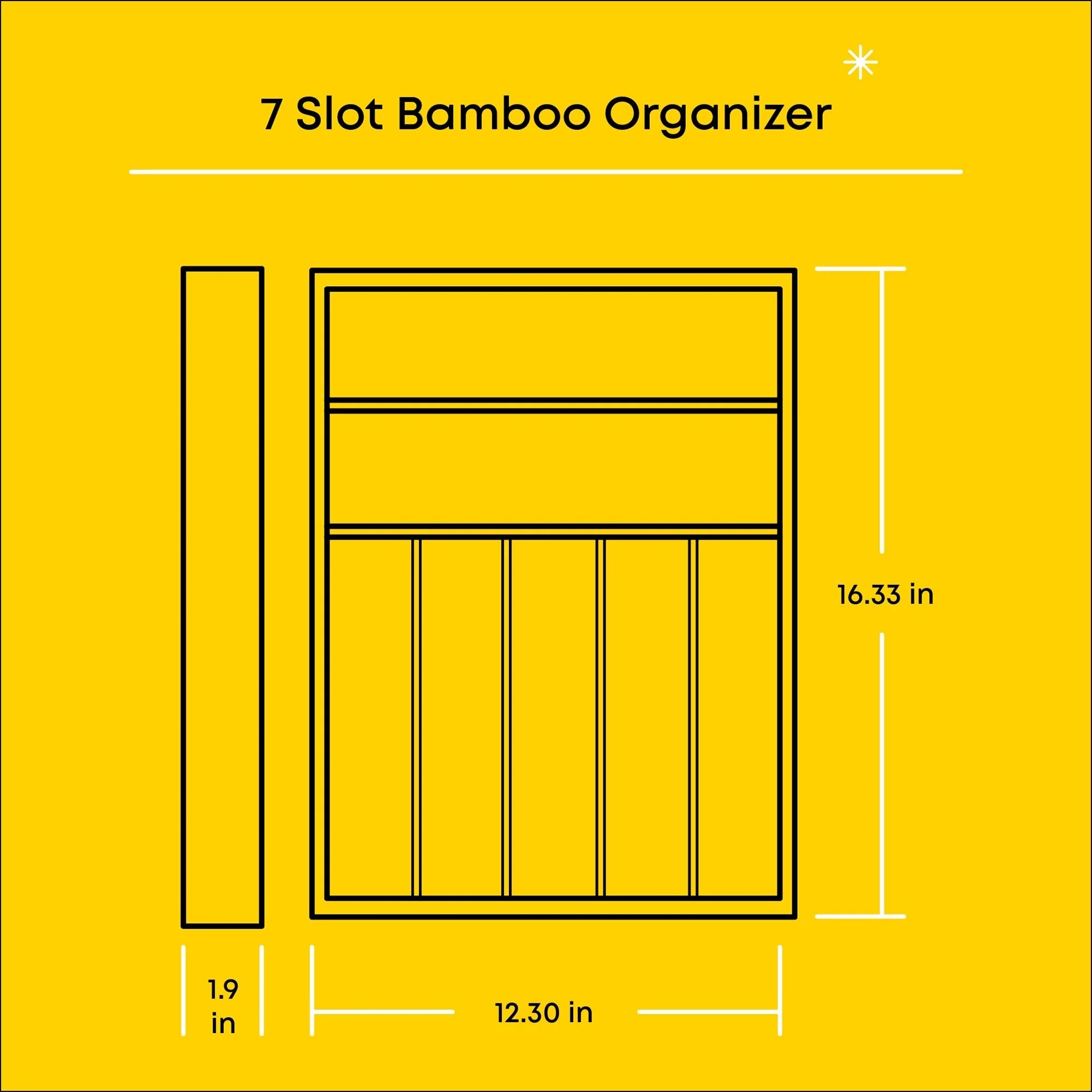 JoyJolt 7 Compartment Bamboo Drawer Organizer