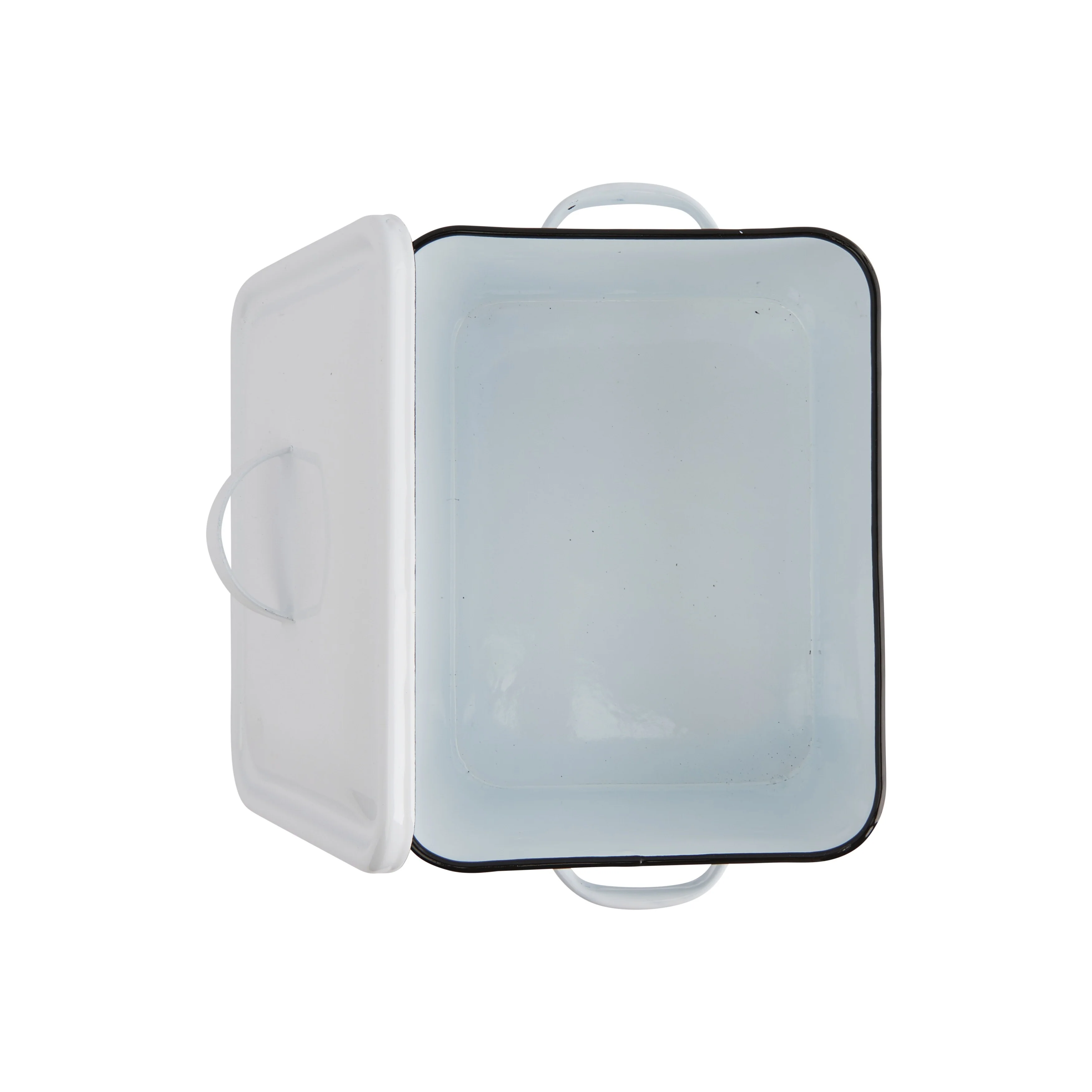 Enameled Metal First Aid Box with Lid and Swiss Cross