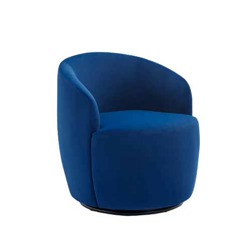 Assortment Upholstered Swivel Barrel Chair with Metal Base