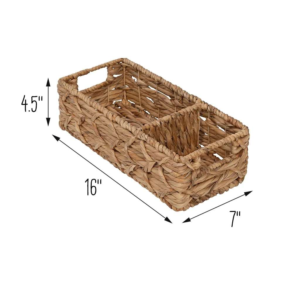 Honey-Can-Do Set of 2 Natural Wicker Baskets with Dividers