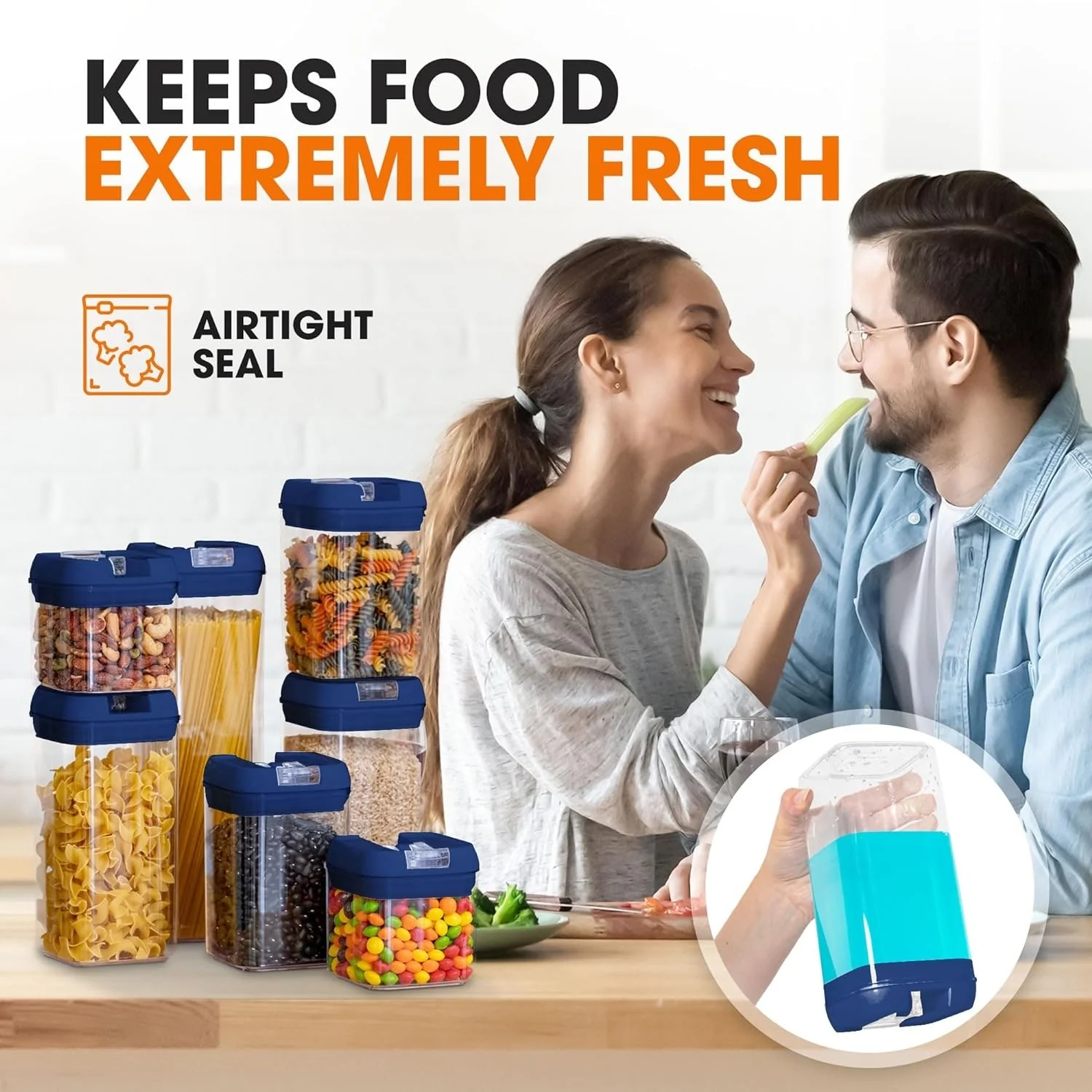 Cheer Collection 7-piece Stackable Airtight Food Storage Container Set