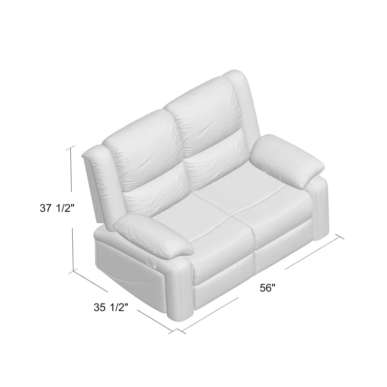 Loveseat with Two Built-In Recliners