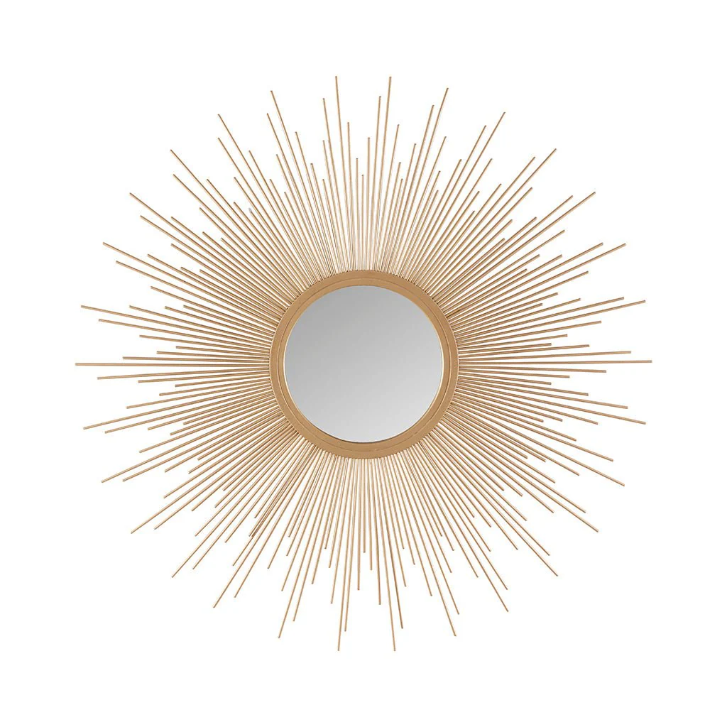 Sunburst Wall Decor Mirror with Metal Frame