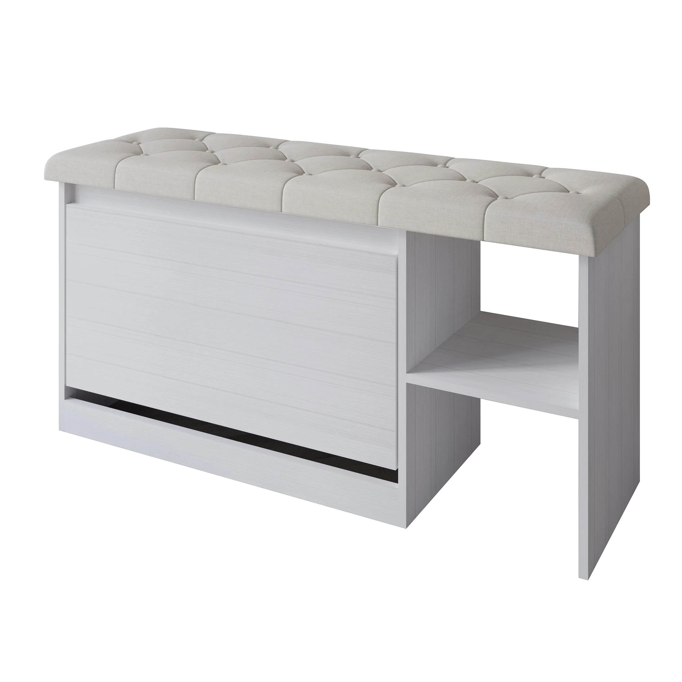 CraftPorch Multifunctional Flip-Drawer Storage Shoes Bench