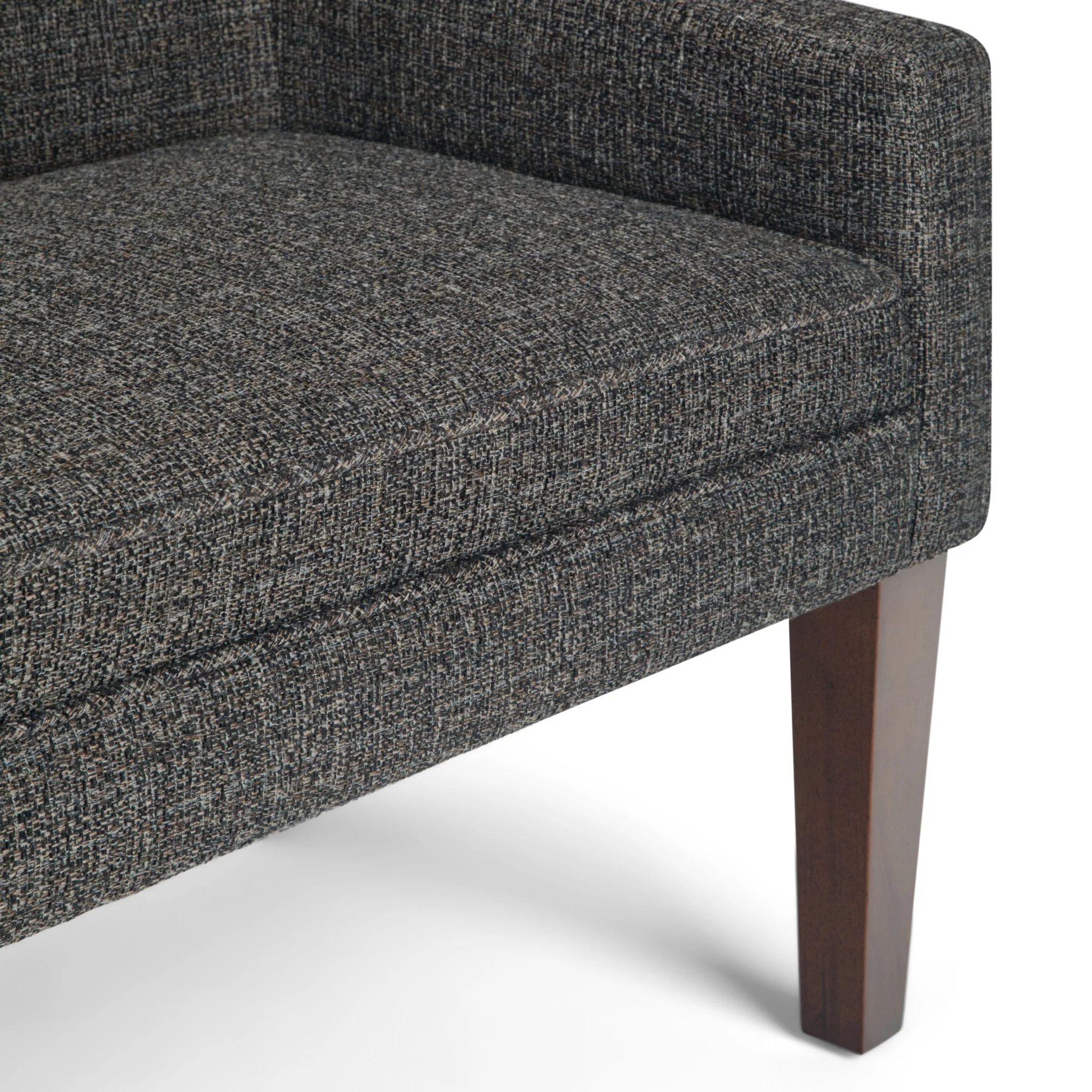 Wave Upholstered Bench with Low Back and Swooped Arms