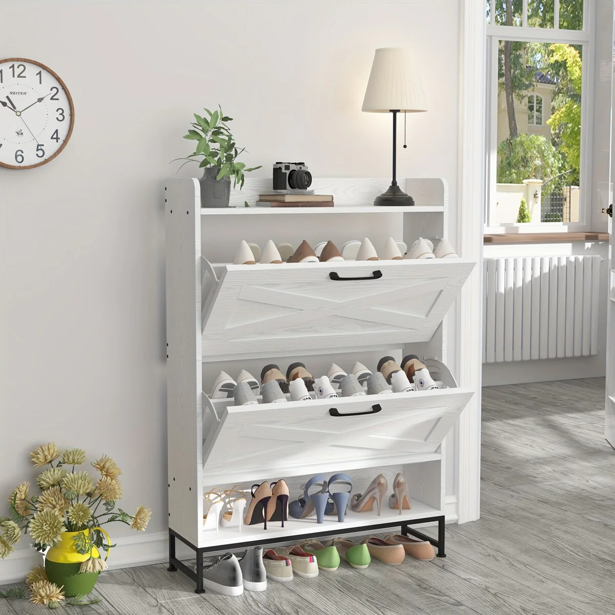 24 Pair Shoe Storage Cabinet