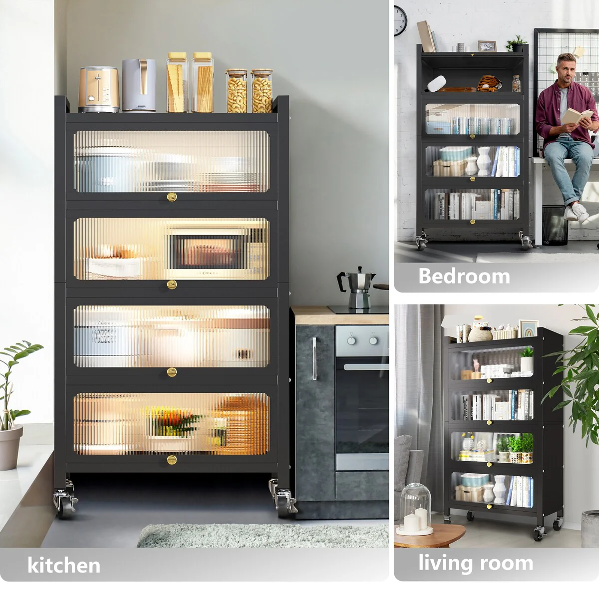 MEGA CASA 5 - Layer Steel Accent Cabinet with Door - N/A