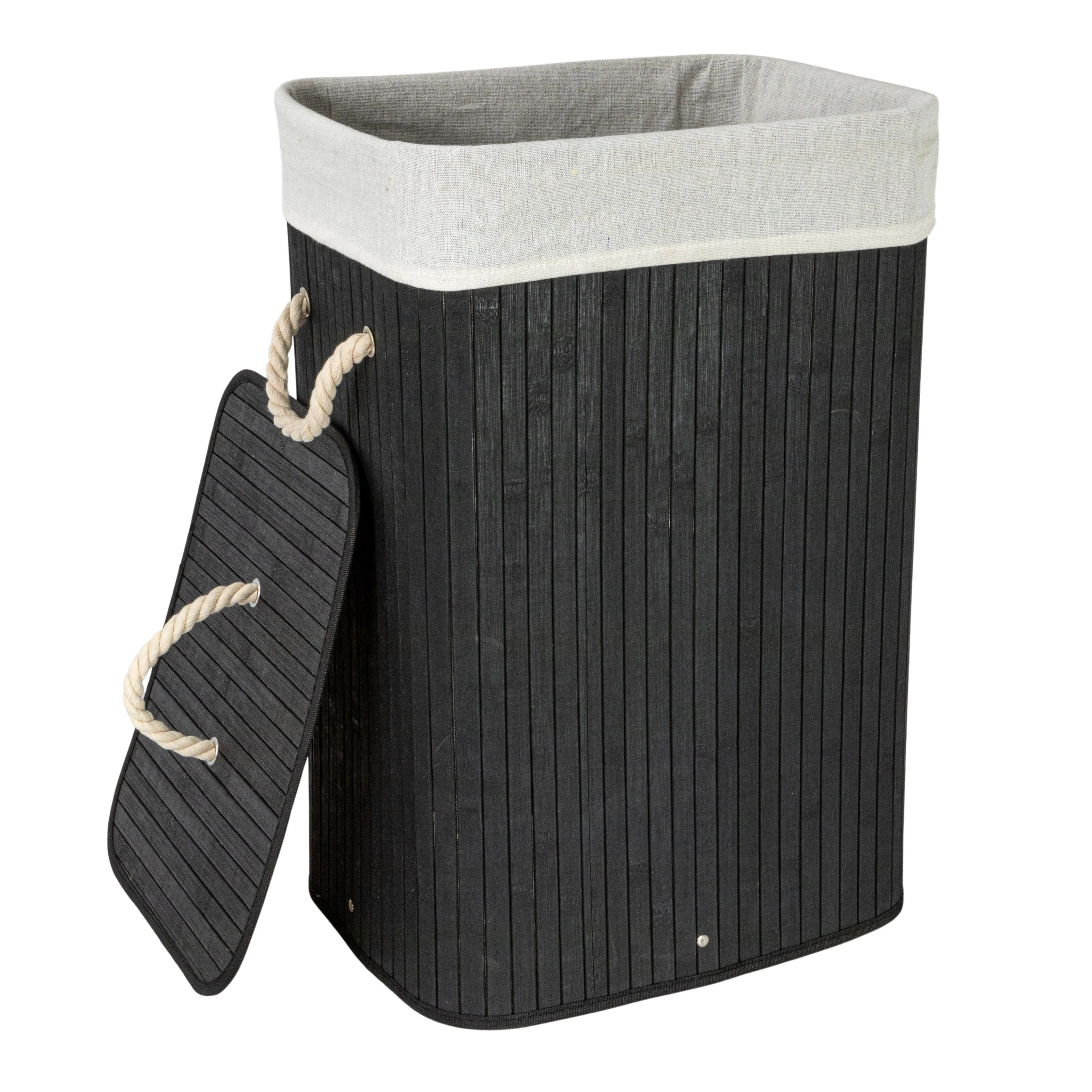 Household Essentials Bamboo Laundry Hamper with Handles and Removable Laundry Bag