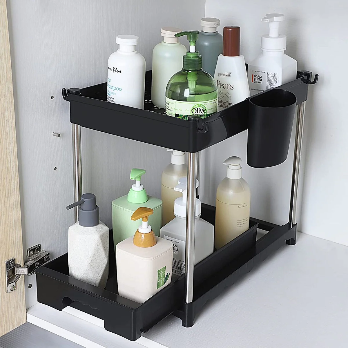 Under Sink Organizer with Sliding Storage Drawer