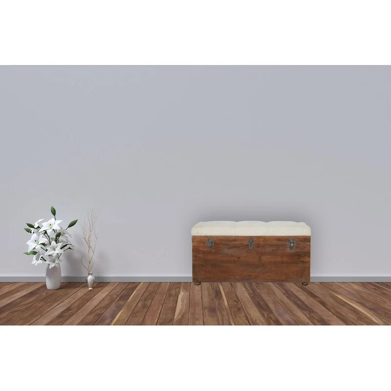 White Linen Storage Trunk