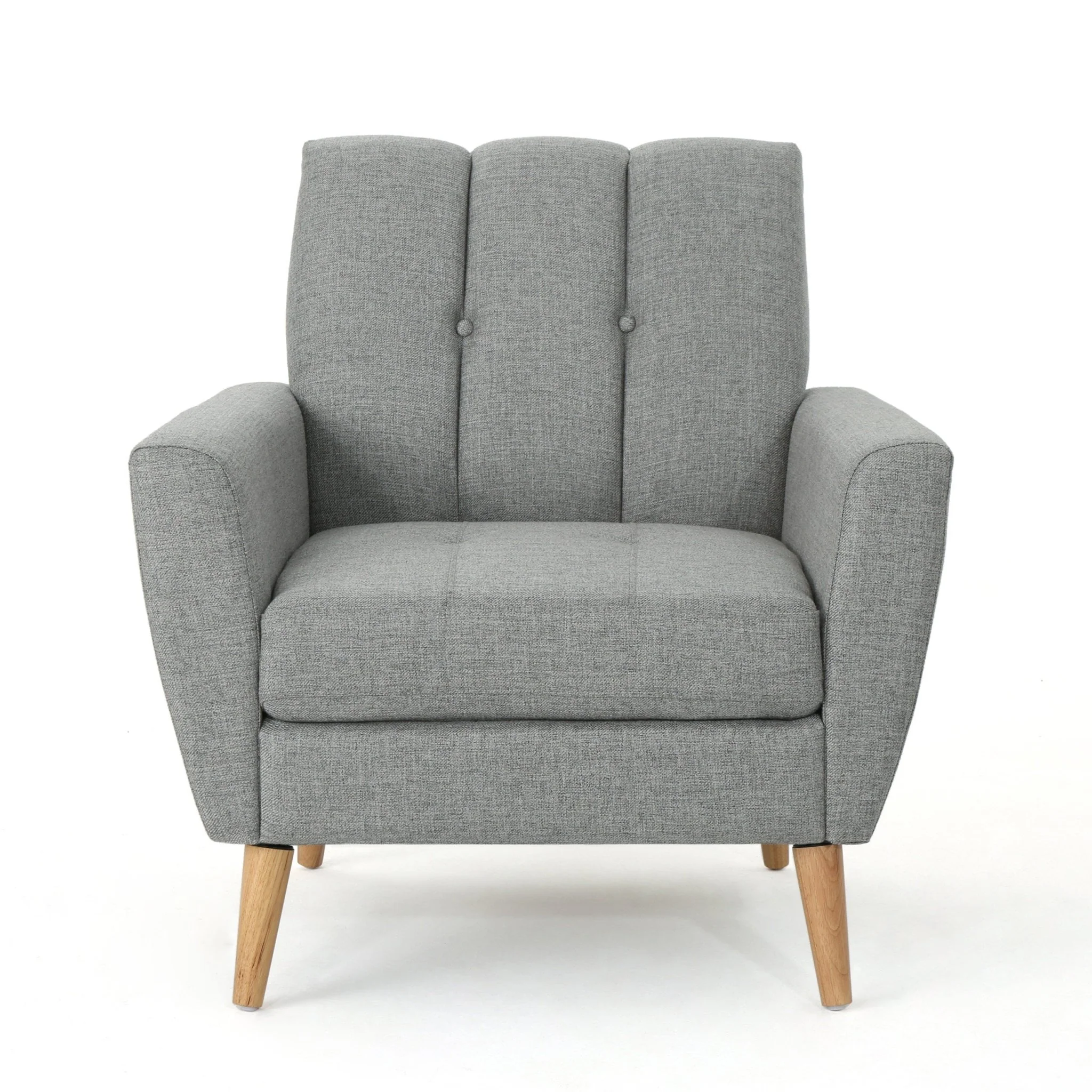Fabric Channel Stitch Club Chair with Tufted Back